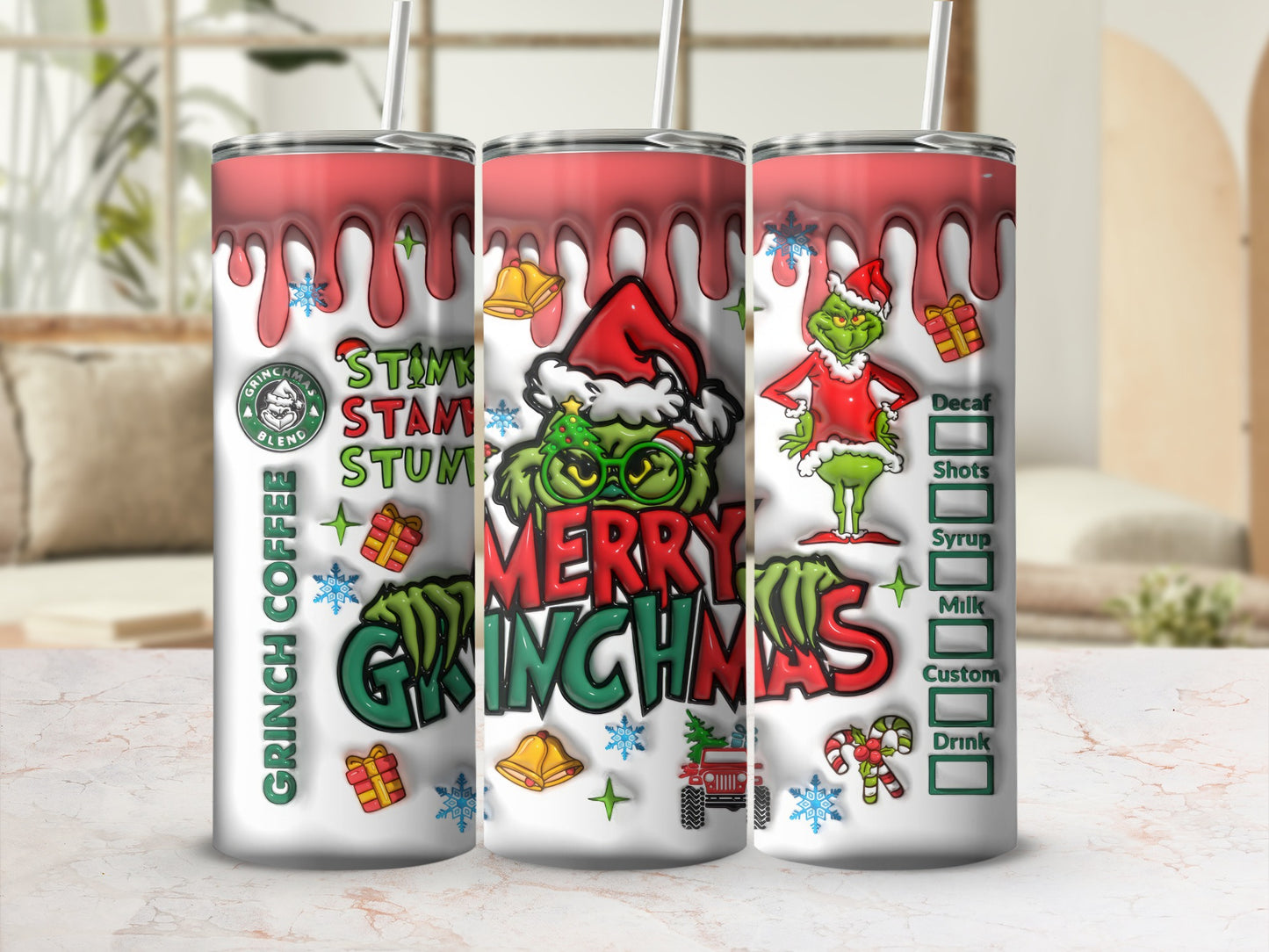 Merry Grinchmas Grinch Coffee Holiday Tumbler