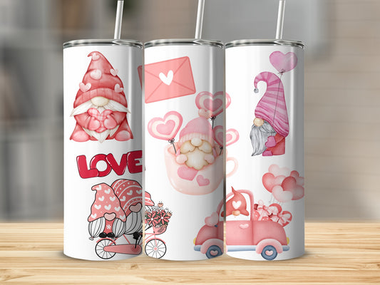 Adorable Gnome Love Themed Tumbler Collection