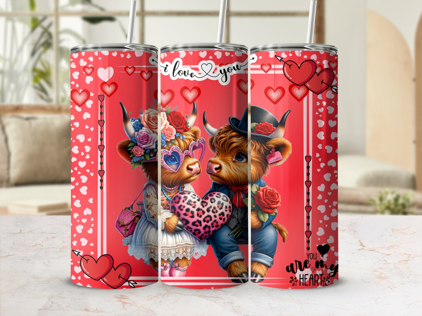 Adorable Valentine's Day Tumbler With Lovable Animals