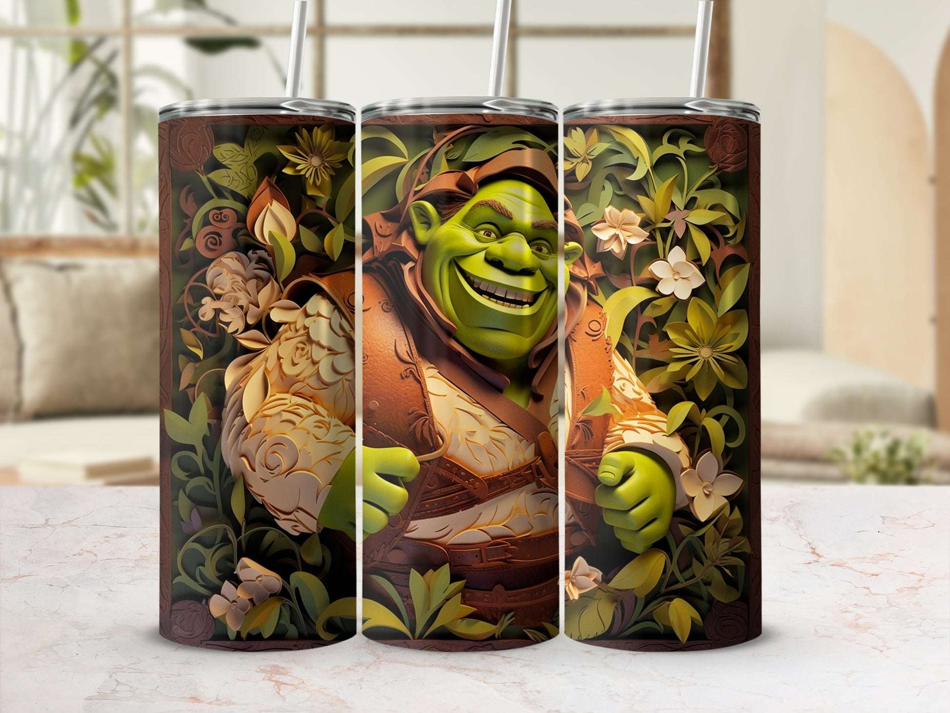 Shrek Design Stainless Steel Travel Tumbler Cup