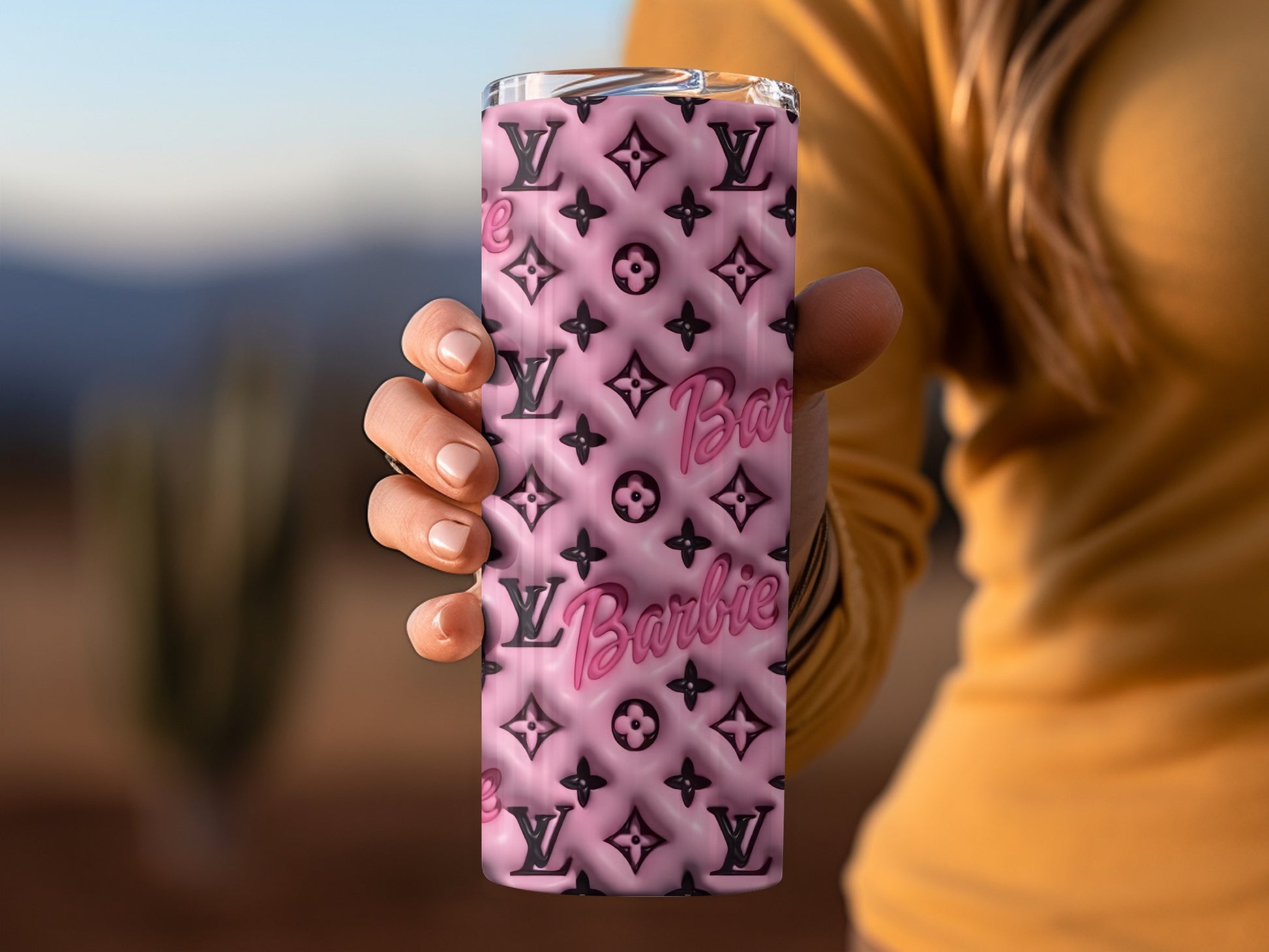 Pink Designer Pattern Barbie Tumbler Drinkware Product