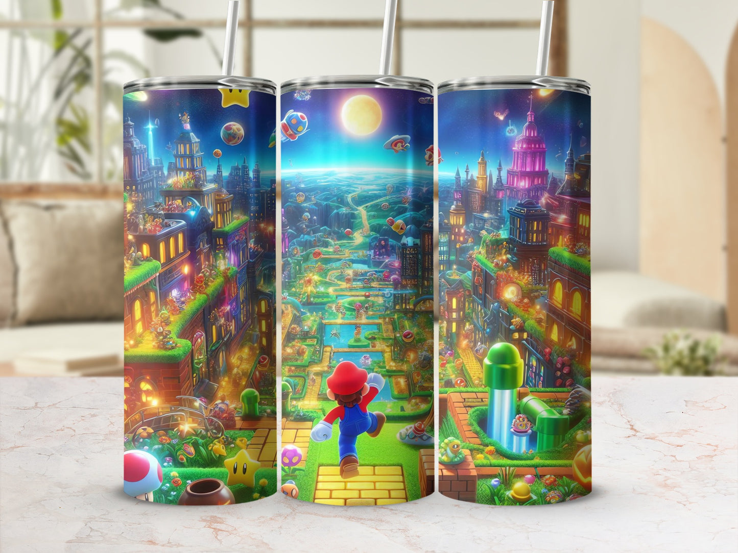 Colorful Adventure Scene Tall Drink Tumblers