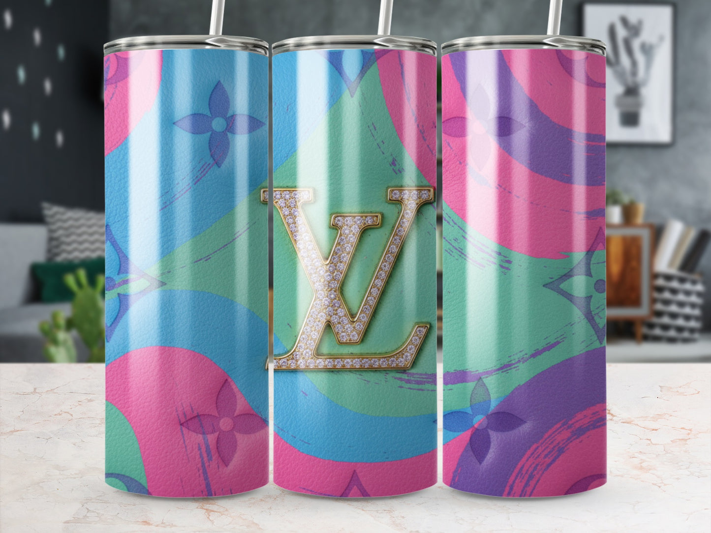Colorful Designer Inspired Triple Insulated Tumbler