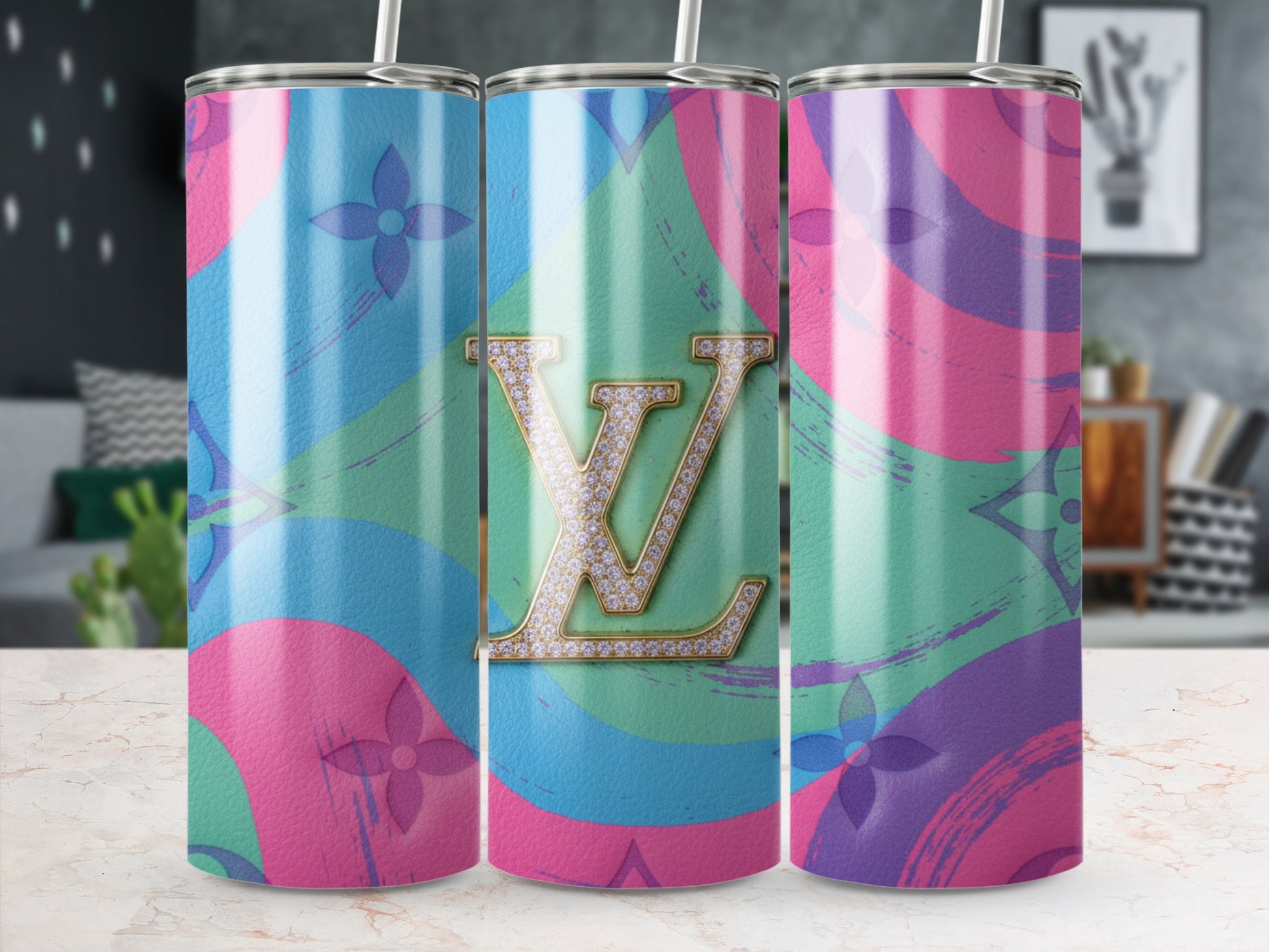 Colorful Designer Inspired Triple Insulated Tumbler