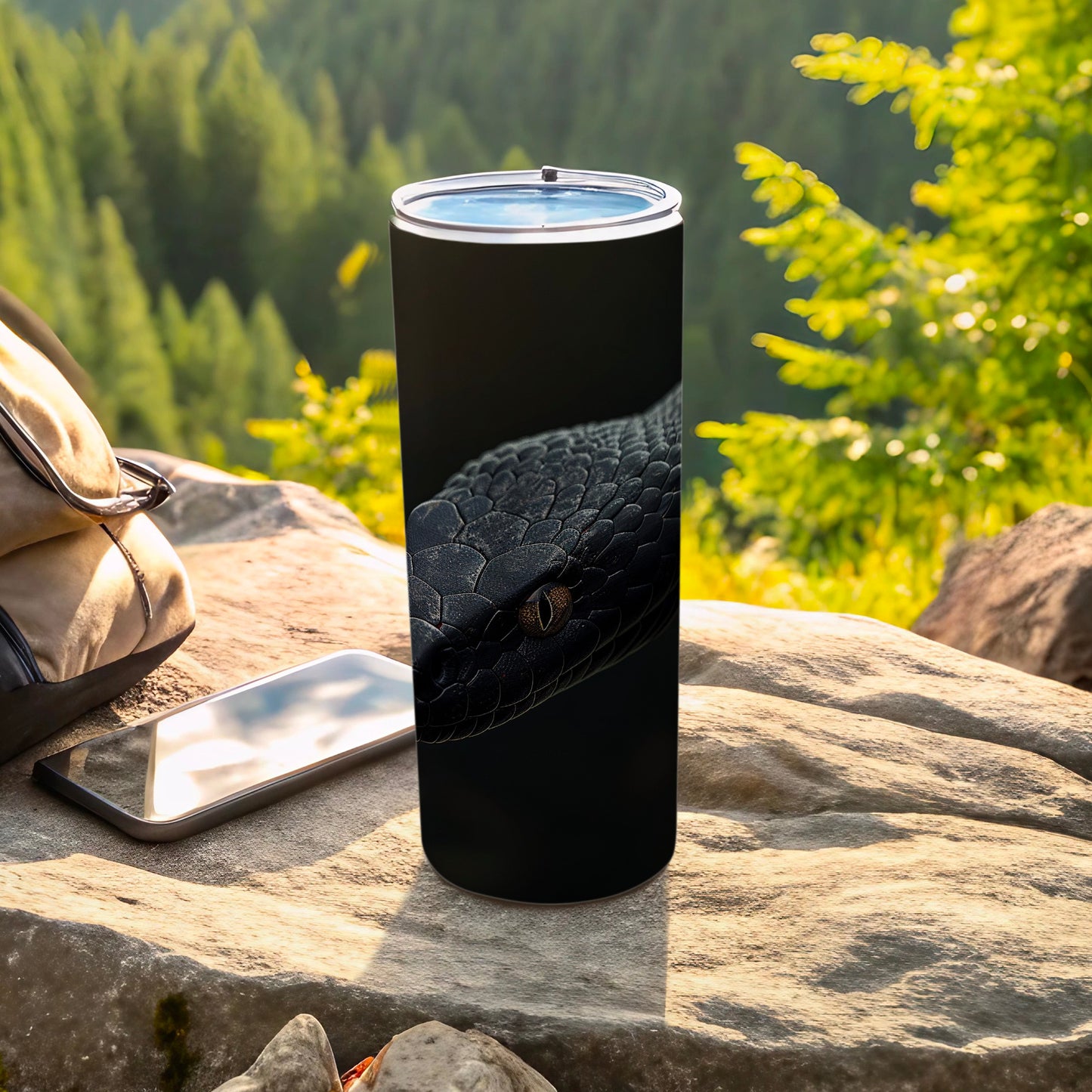 Intense Black Mamba Snake Head Travel Tumbler product type