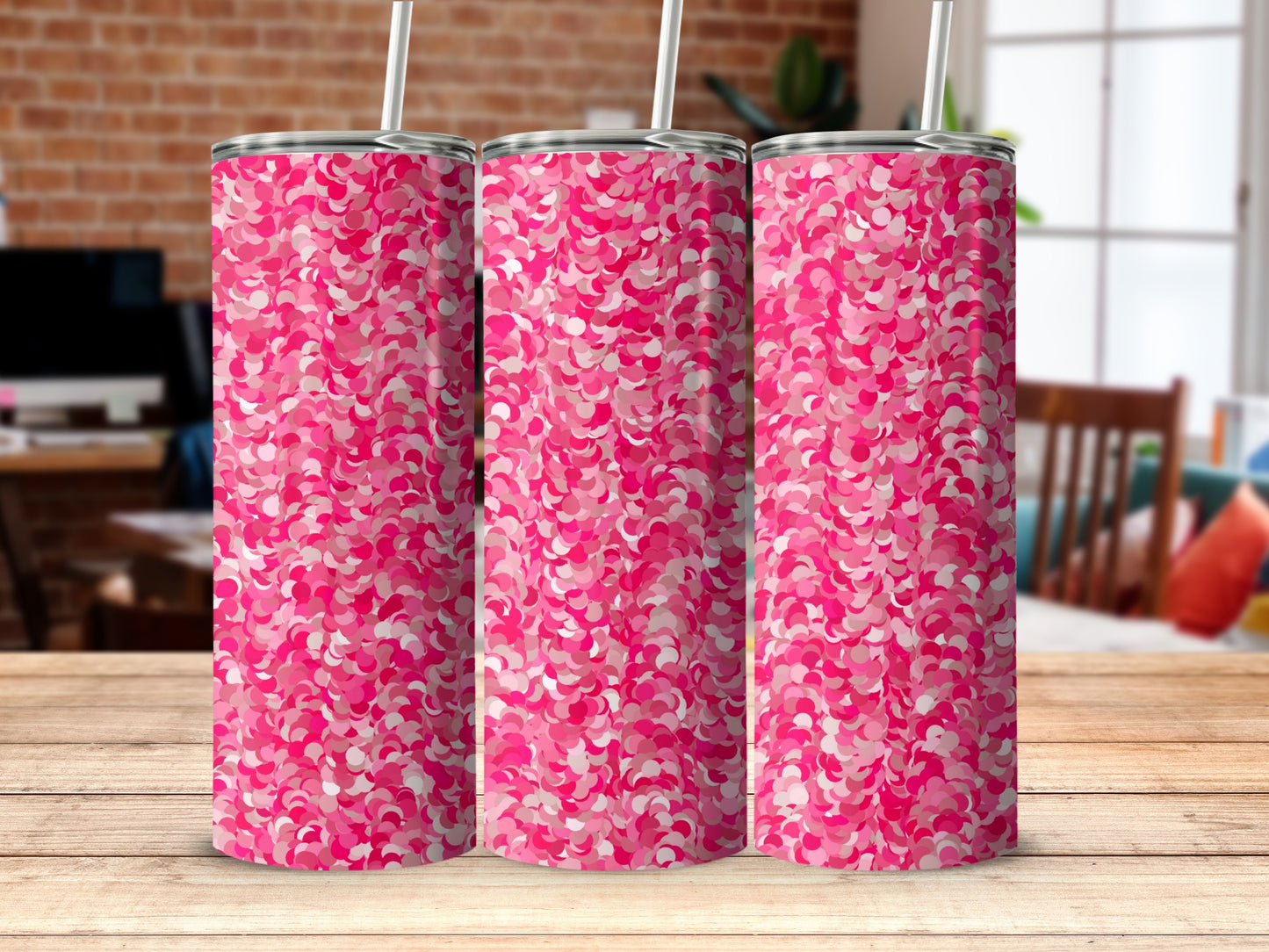 Vibrant Pink Camouflage Pattern Tumbler Product