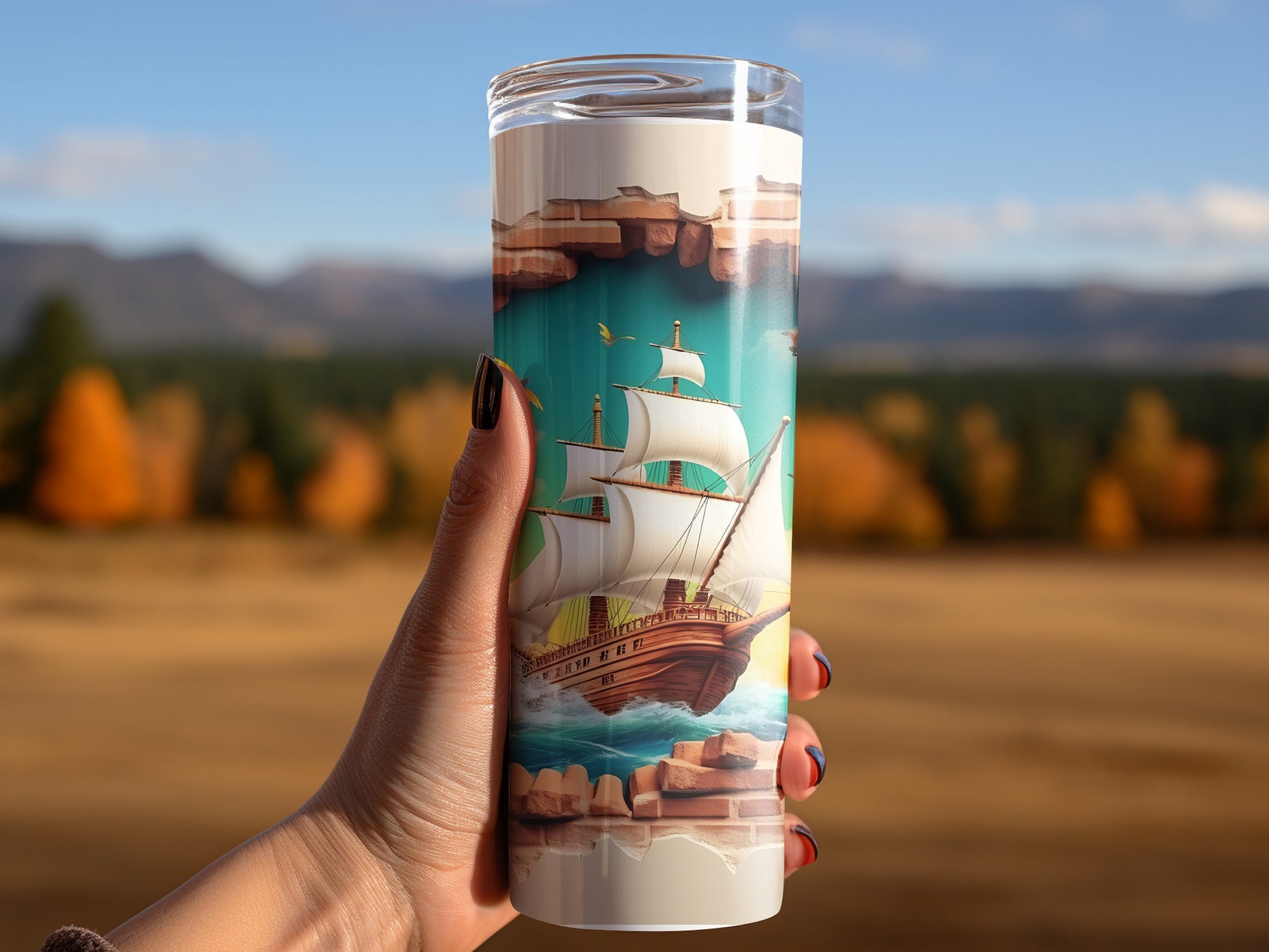 Scenic Nautical Adventure Travel Mug for Your Daily Use