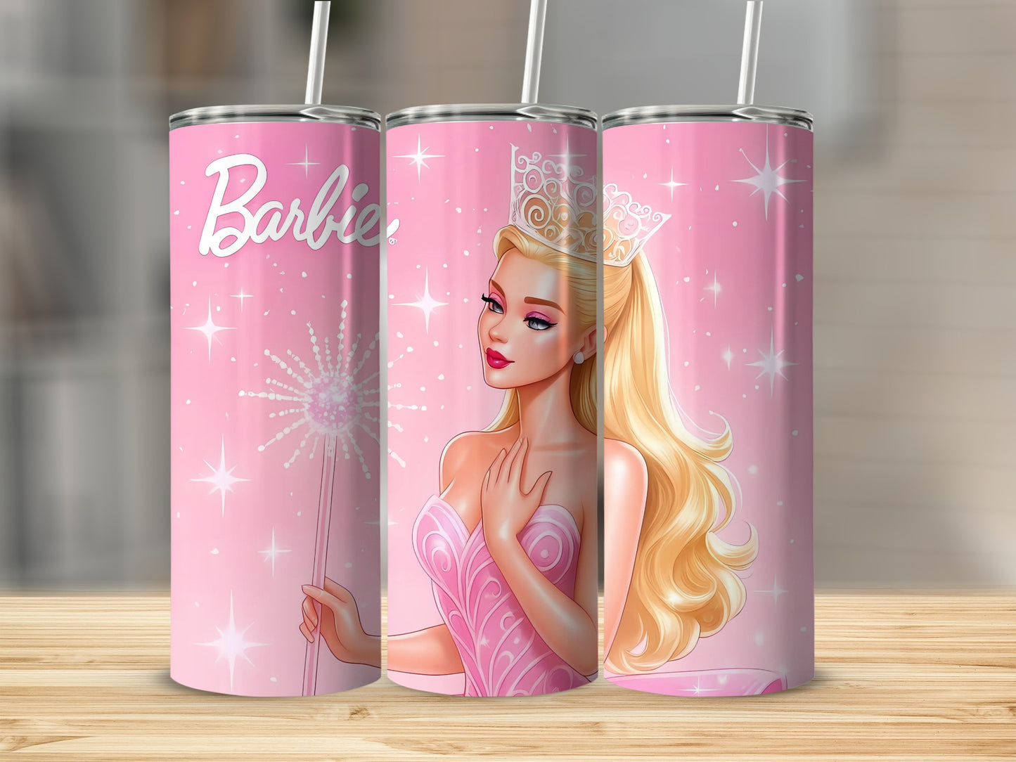 Barbie Princess Glitter Pink Design Tumbler Product