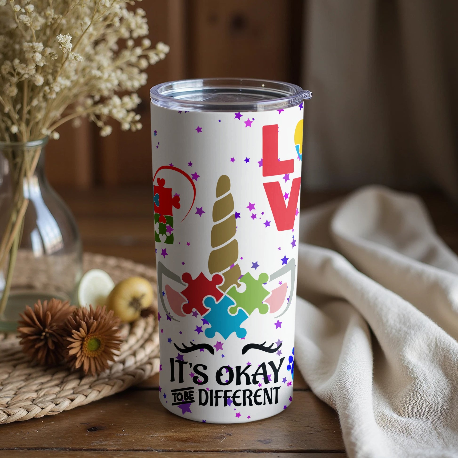 It's Okay to be Different Unicorn Themed Tumbler