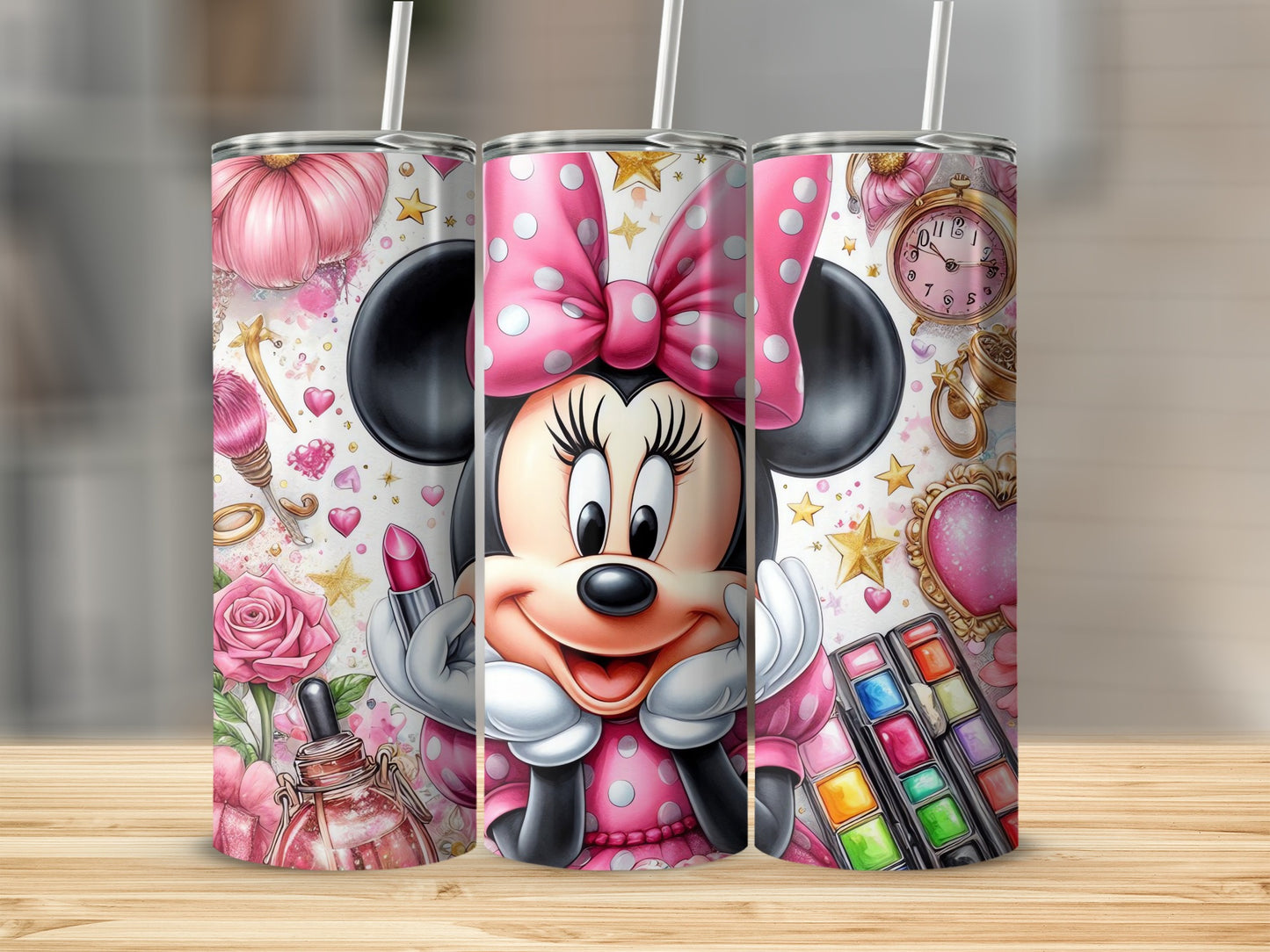 Minnie Mouse Artwork on Cosmetic Accessories Tumbler