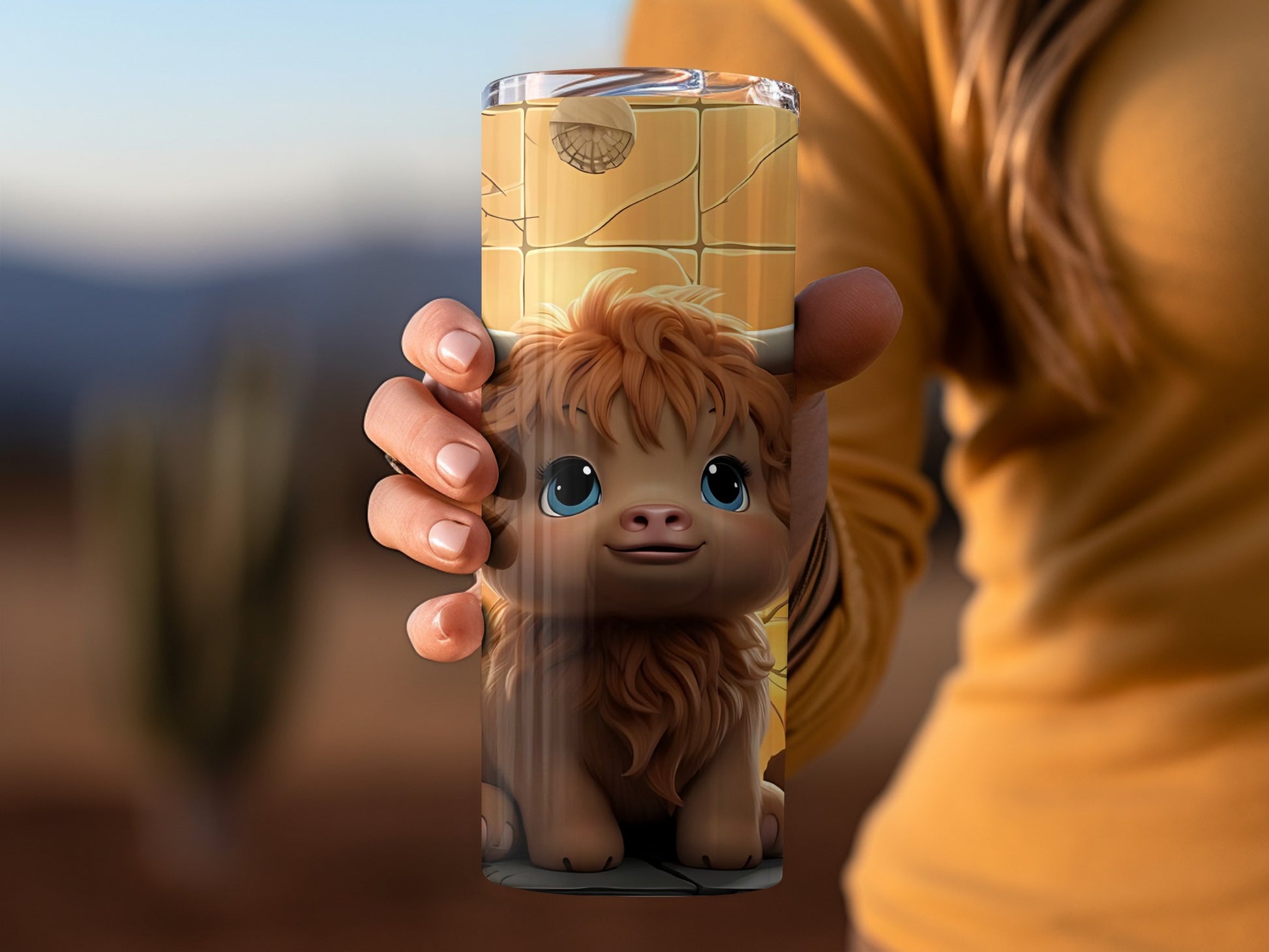 Cute Cartoon Highland Cow Design Insulated Tumbler