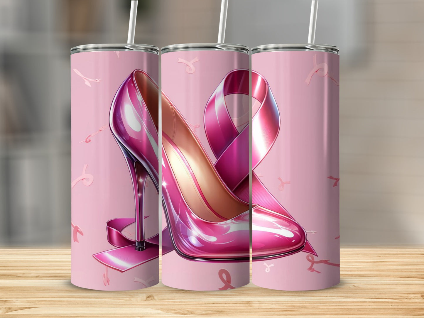 Breast Cancer Awareness High Heel Tumbler Cup Flask