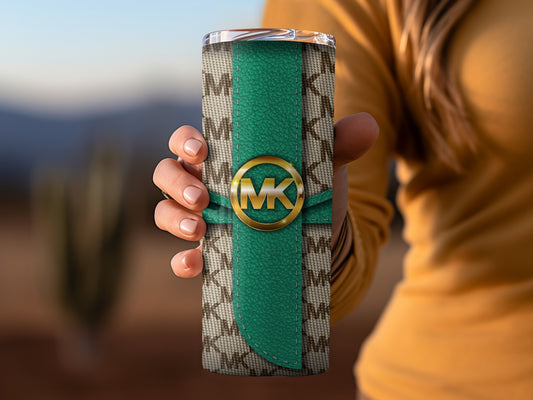Stylish MK Insulated Tumbler with Teal Accents Product