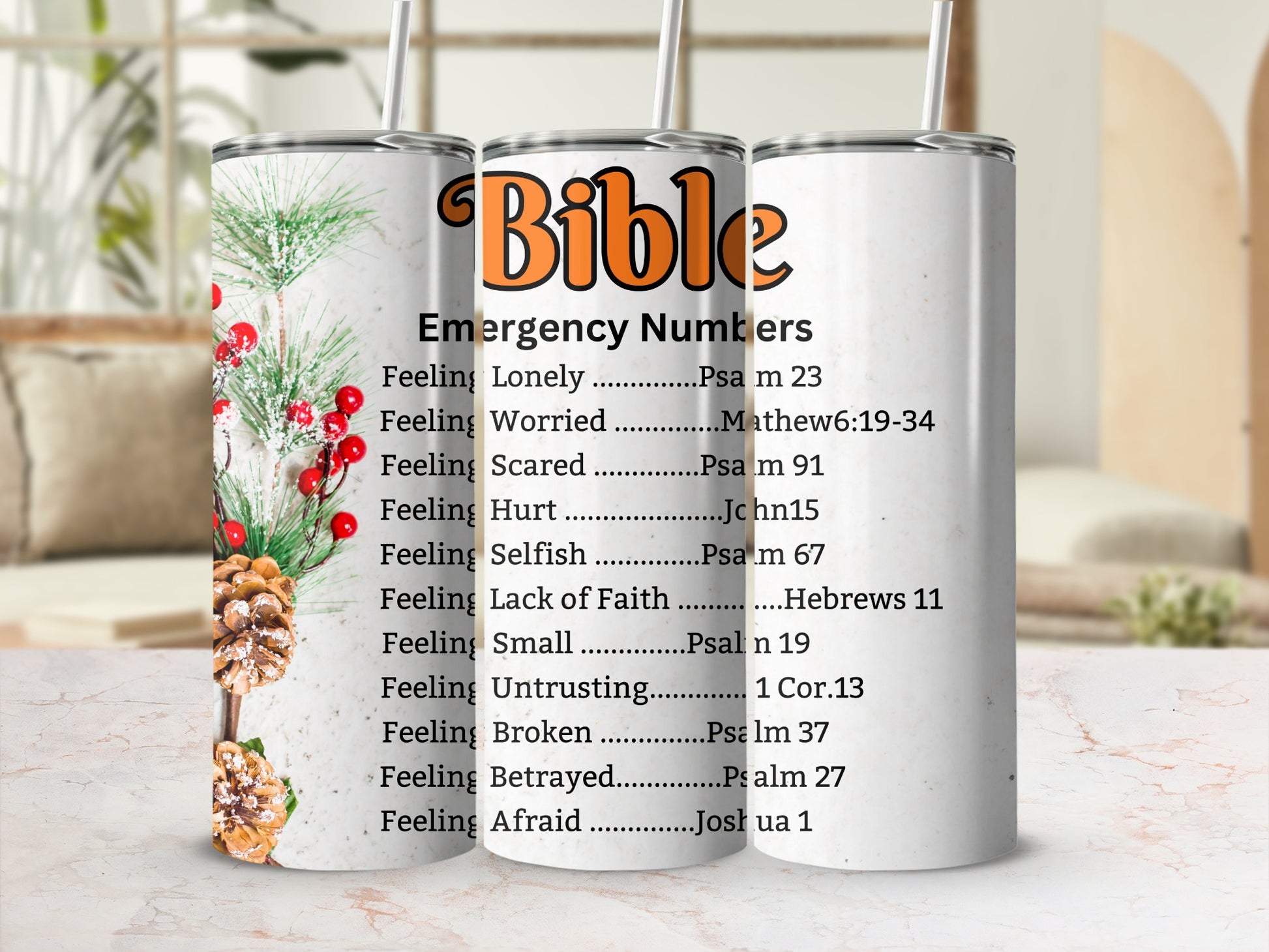 Inspirational Bible Verses Stainless Steel Tumblers