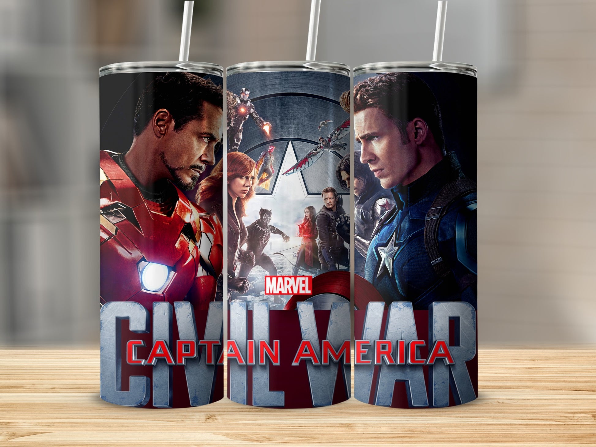 Marvel Civil War Captain America Iron Man tumbler product type