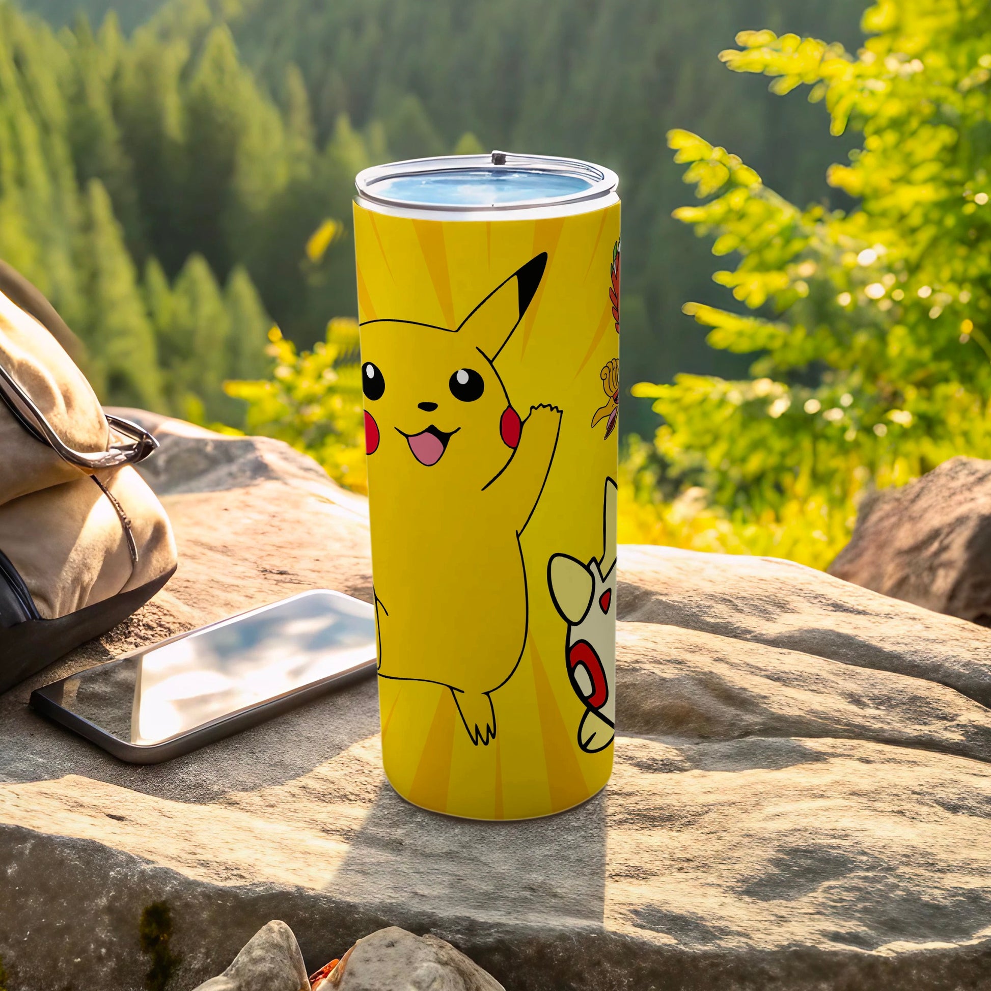 Colorful Pikachu Illustrated Stainless Steel Travel Mug