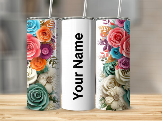 Vibrant Floral Design with Customizable Name Product