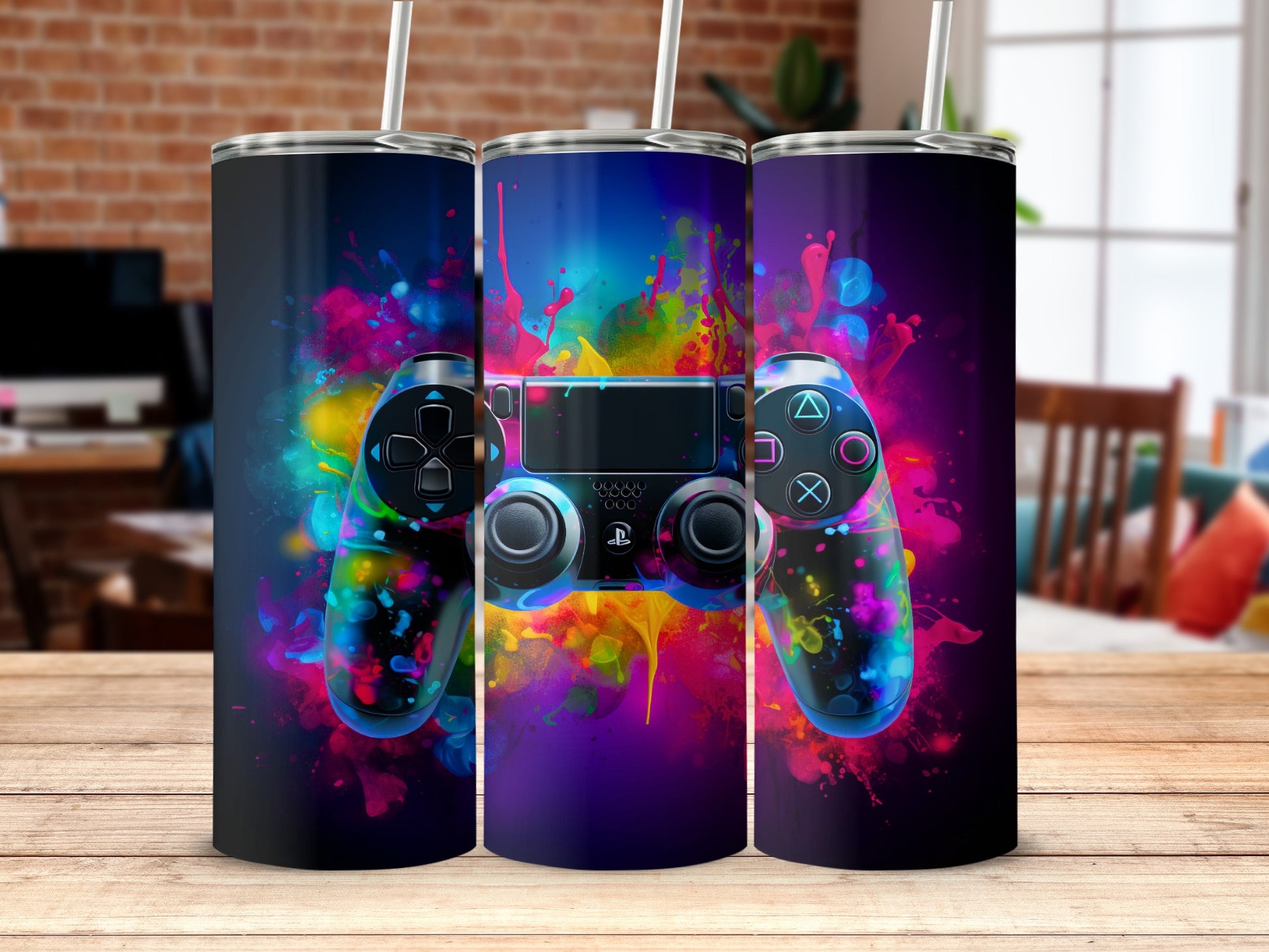 Vibrantly Designed Gaming Themed Tumbler Drinkware