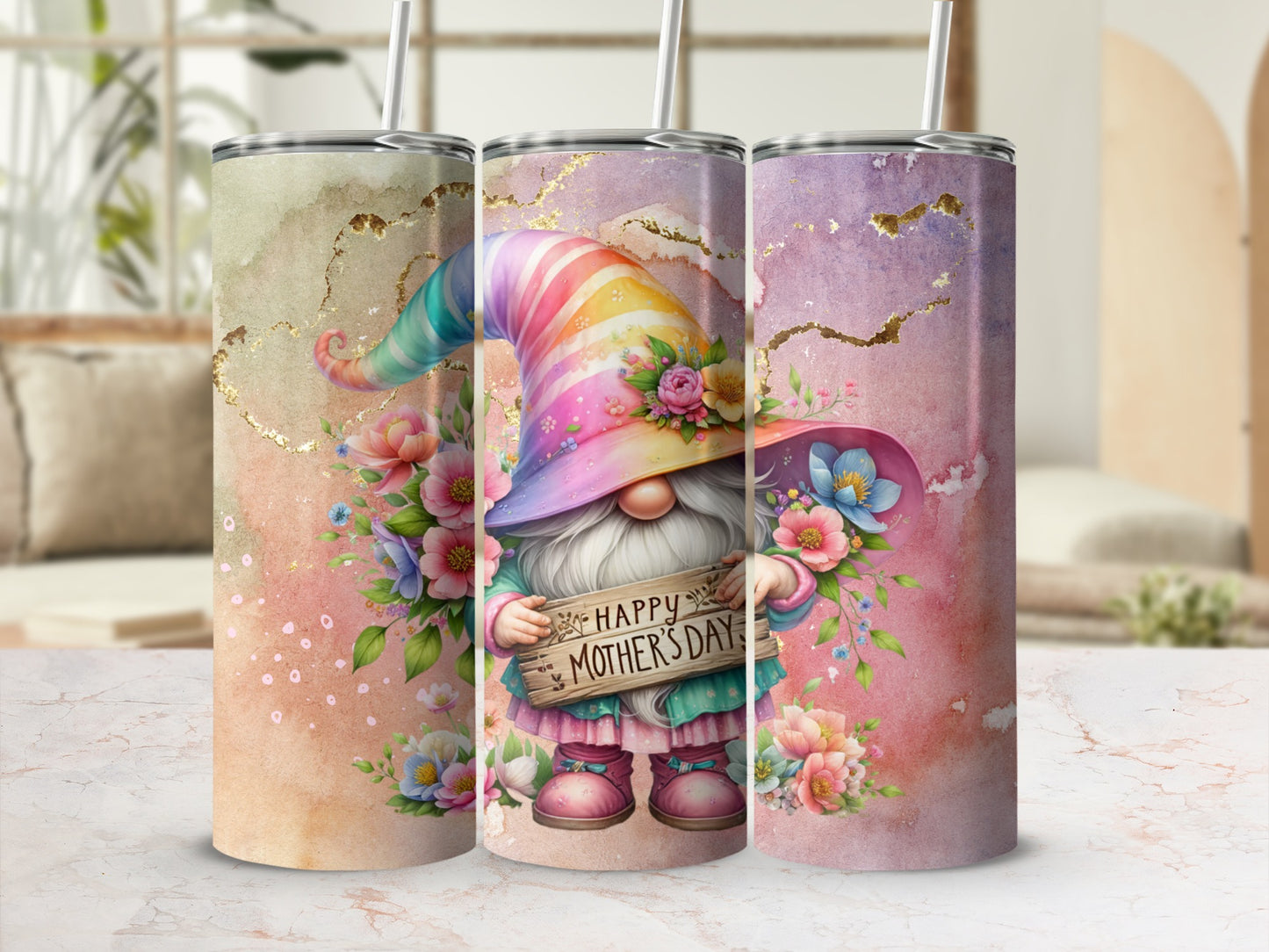 Colorful Gnome Happy Mother's Day Tumbler Product