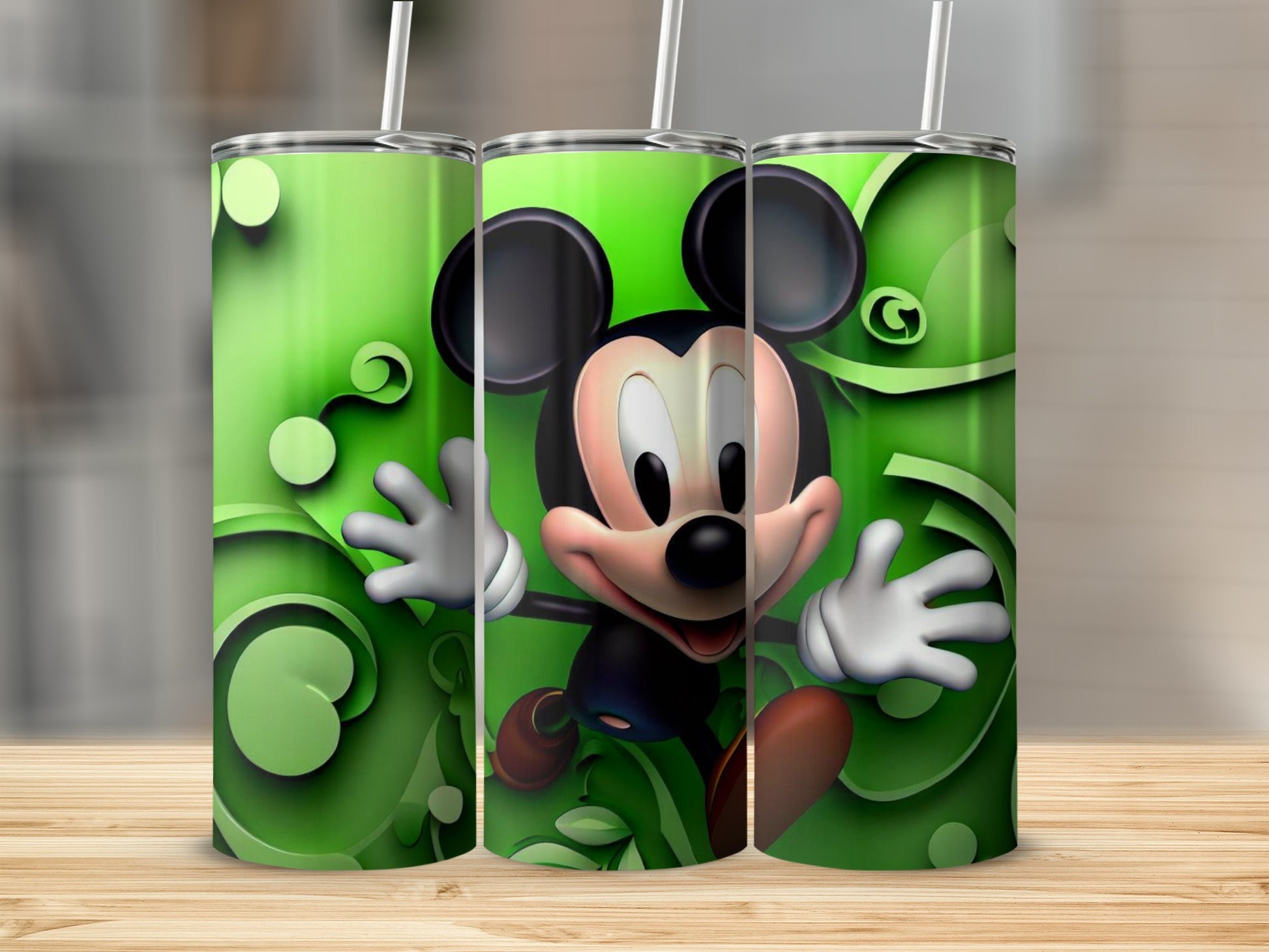 Mickey Mouse with Green Background Tumbler
