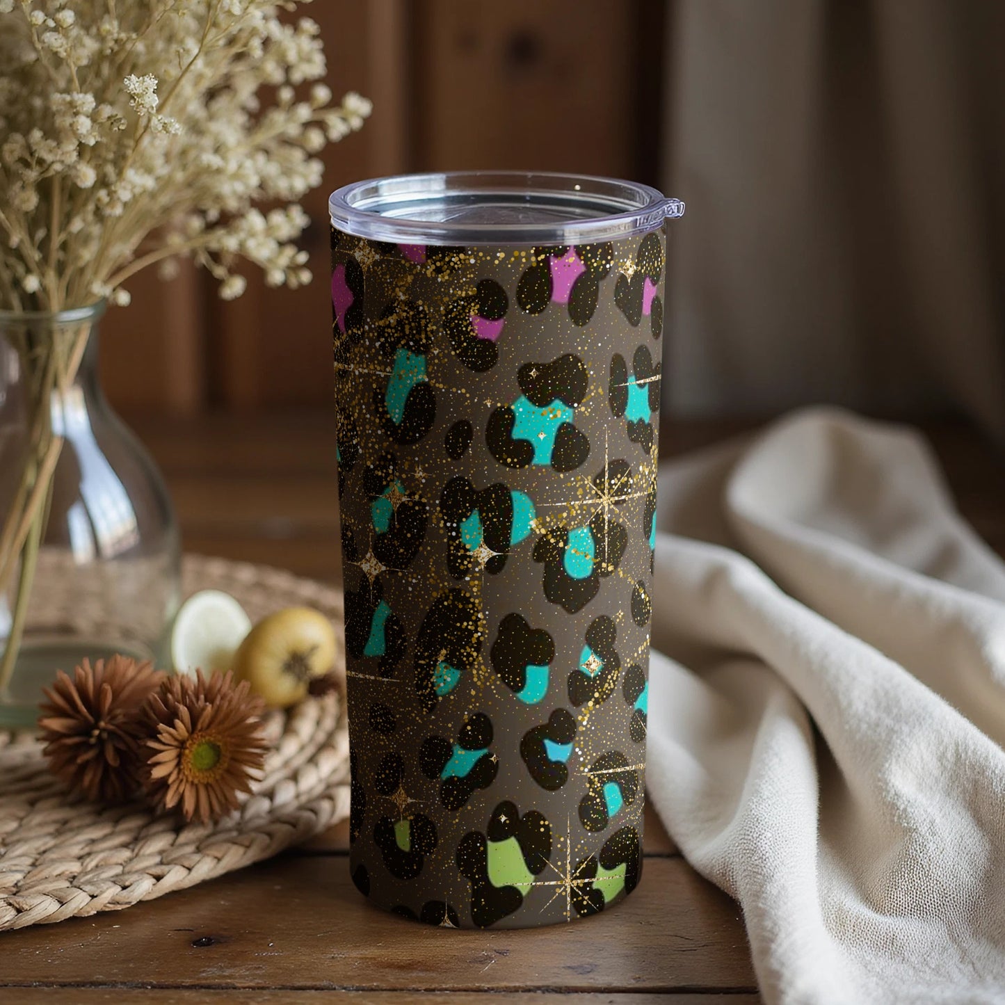 Stylish Colorful Leopard Print Insulated Tumbler