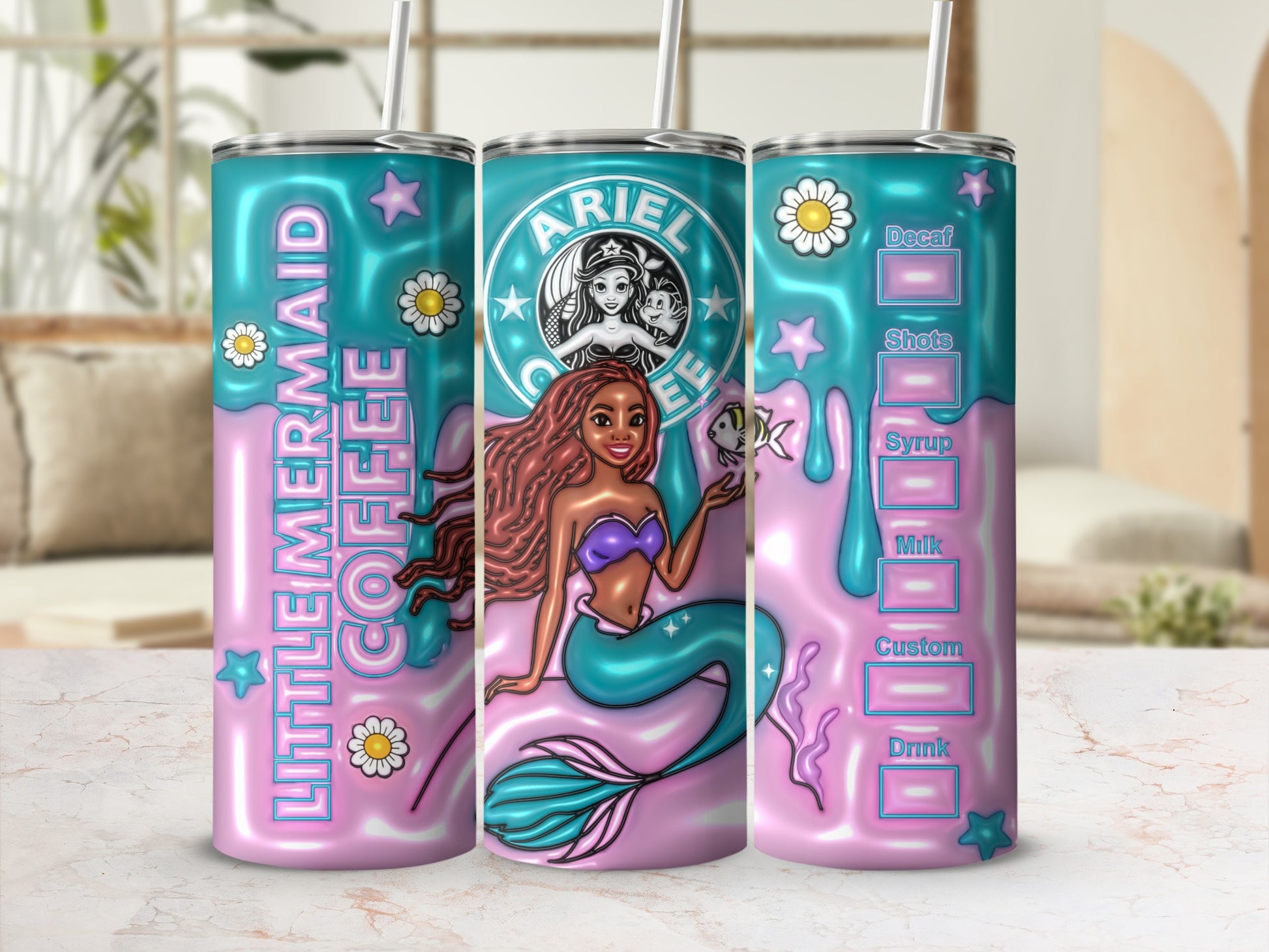 Little Mermaid Coffee Custom Drink Order Tumbler