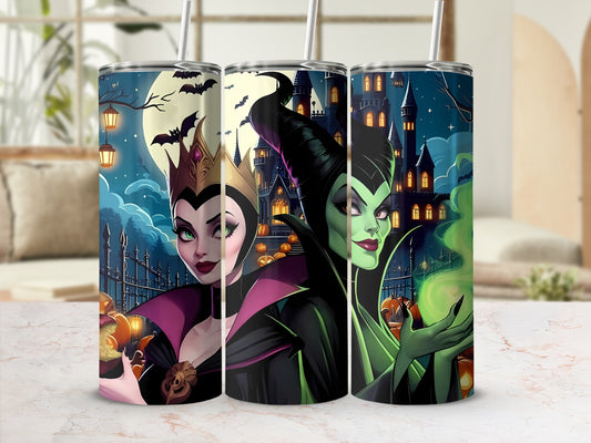 Villains Castle Night Scene Design Tumbler Cup