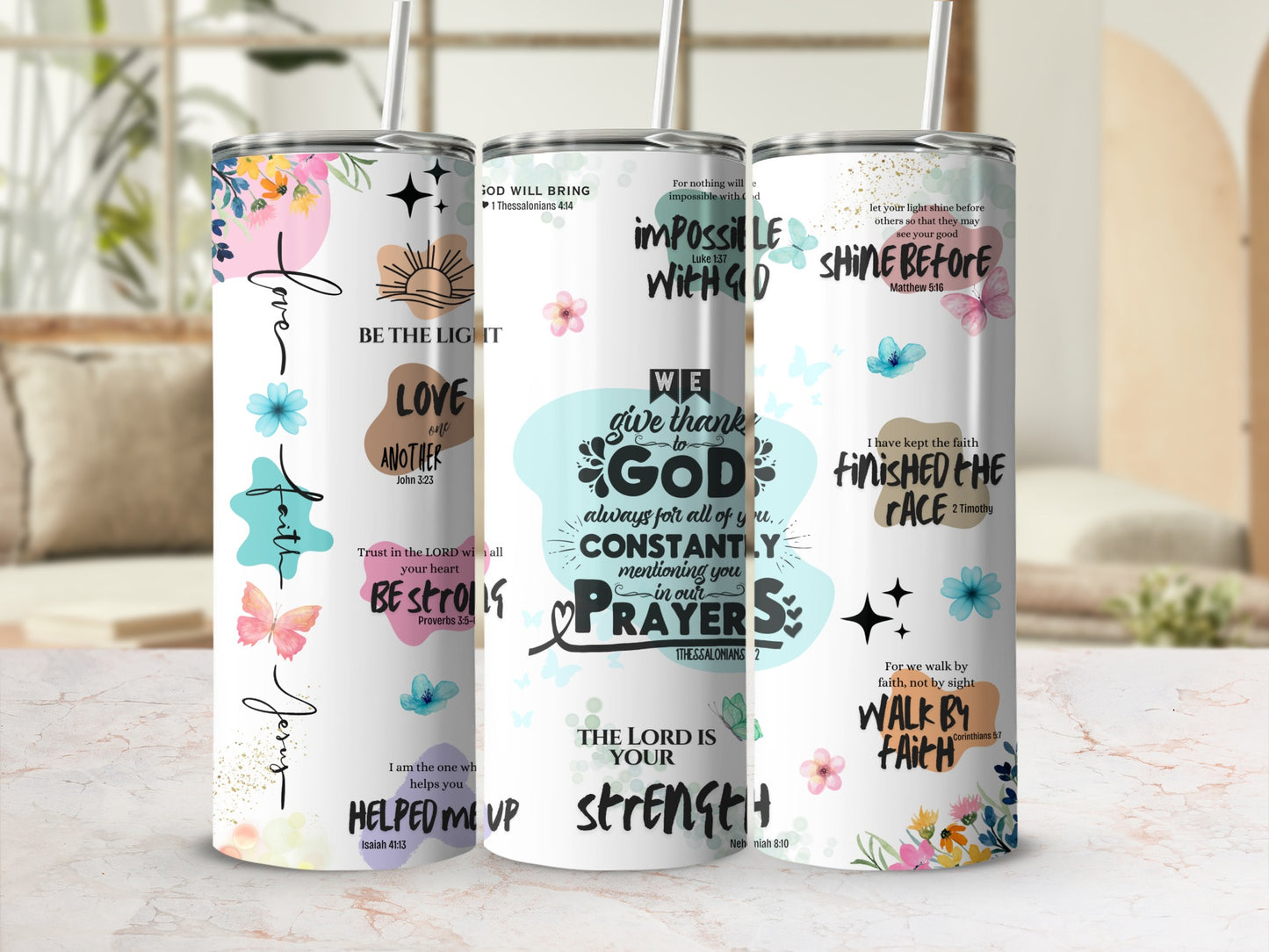 Inspirational Religious Quotes Decorative Tumbler
