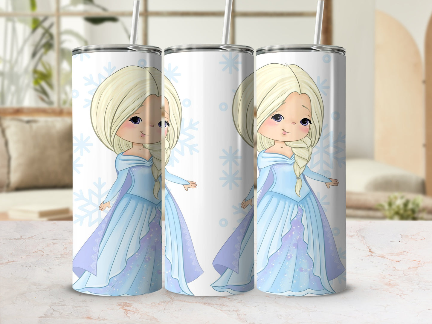 Frozen Princess Blue Dress Stainless Steel Tumbler