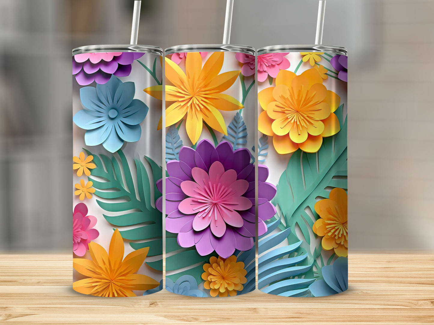 Tropical Floral Design Insulated Tumbler Product