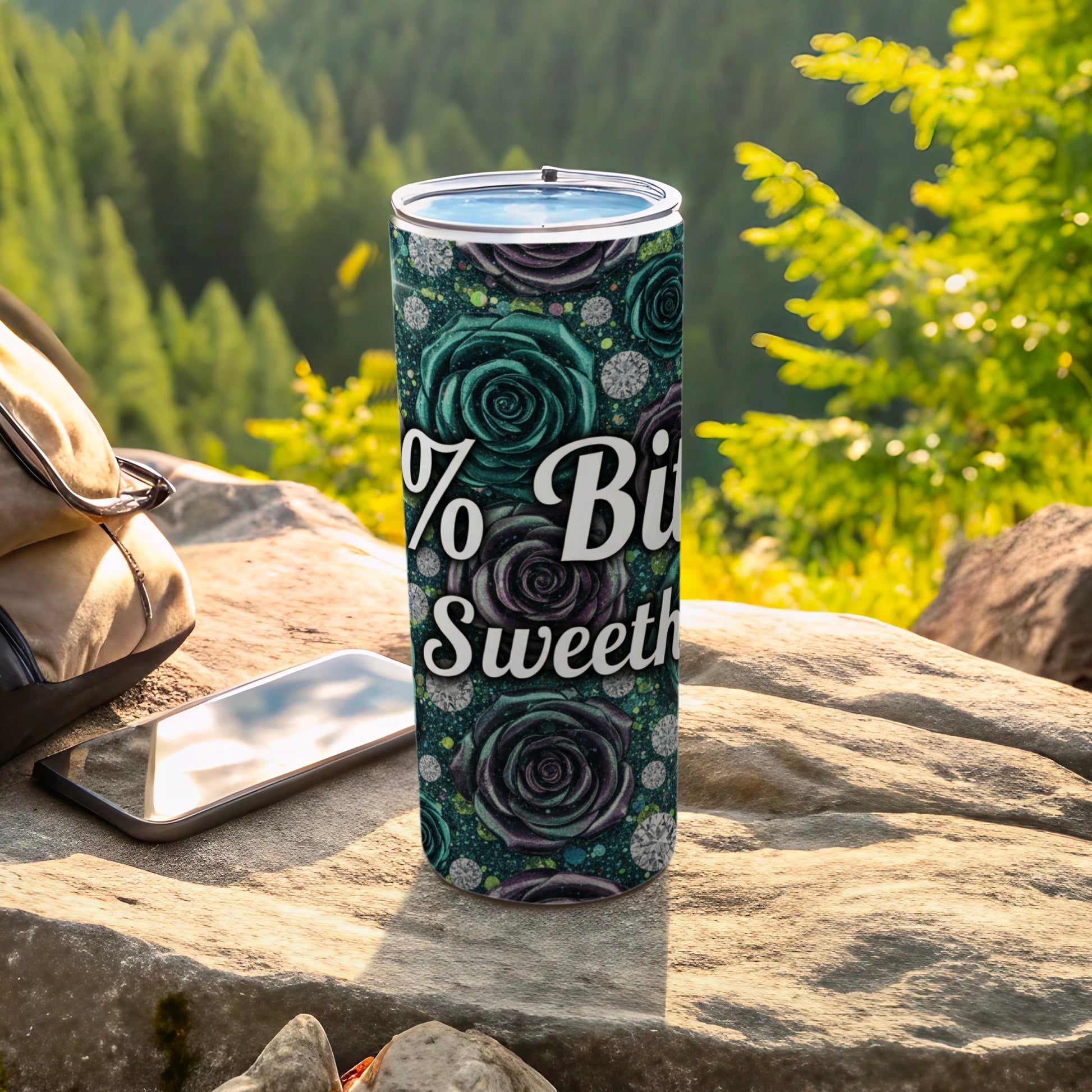 % Bit Sweetheart Floral Tumbler for Outdoor Adventures