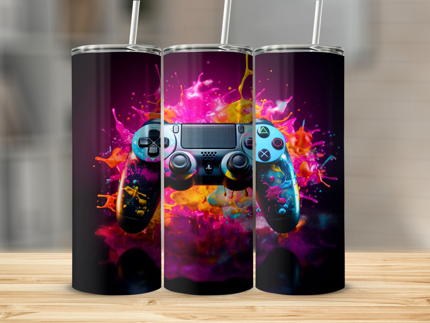 Colorful Gaming Controller Design Tumbler Product