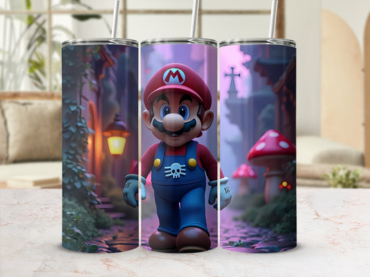 Mario in Fantasy Forest Design Tumbler