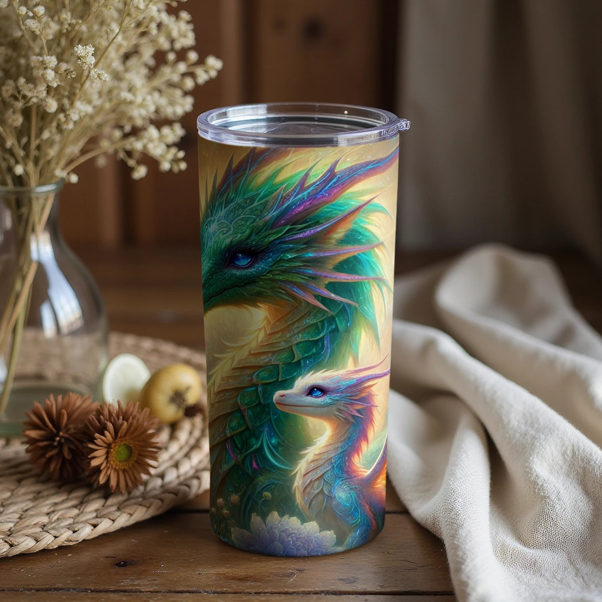 Mystical Dragon Art Insulated Tumbler for Hot and Cold Drinks