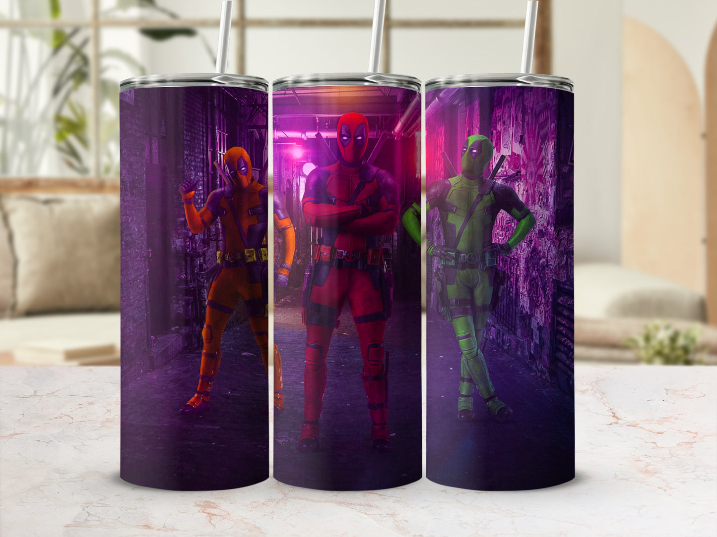 Neon Alley Deadpool Characters Colorful Tumbler product type