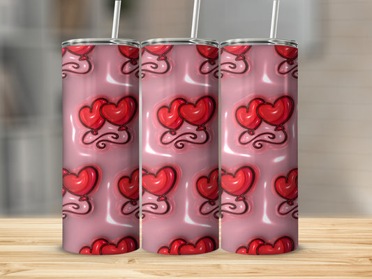 Heart Shaped Red Balloons Patterned Drinkware Product