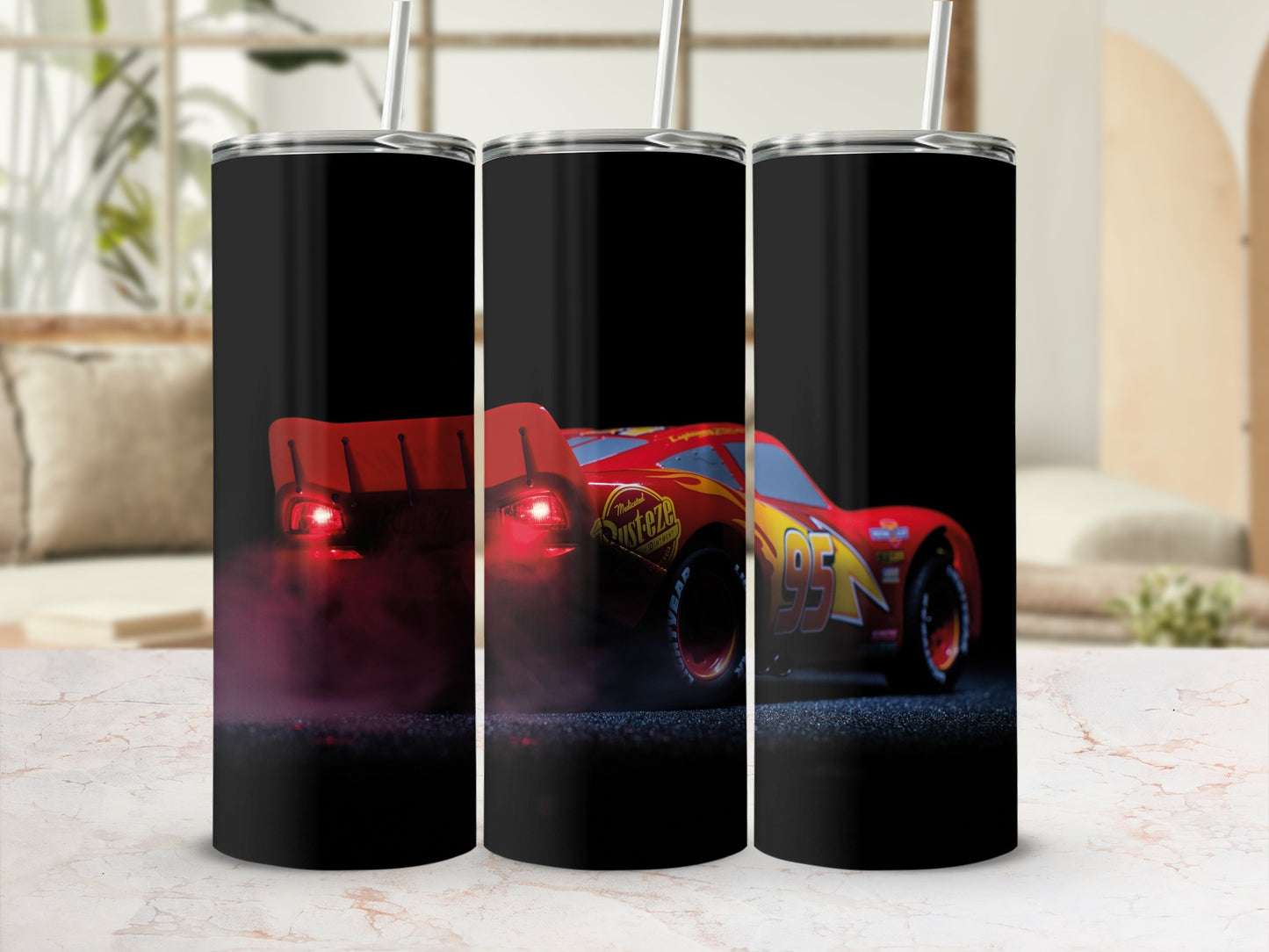 Red Race Car with Number 95 Design Drink Tumbler