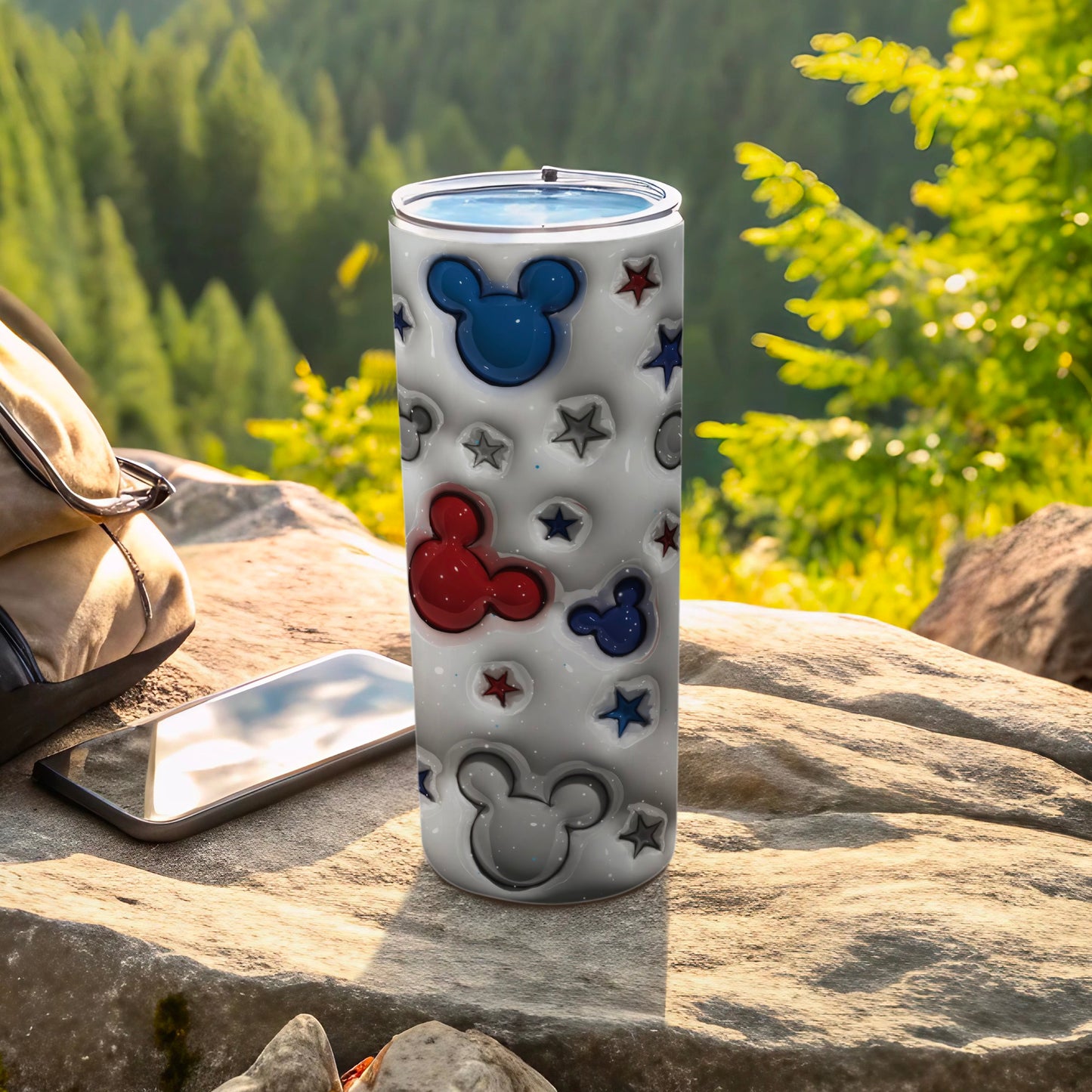Colorful Mickey and Stars Themed Insulated Tumbler