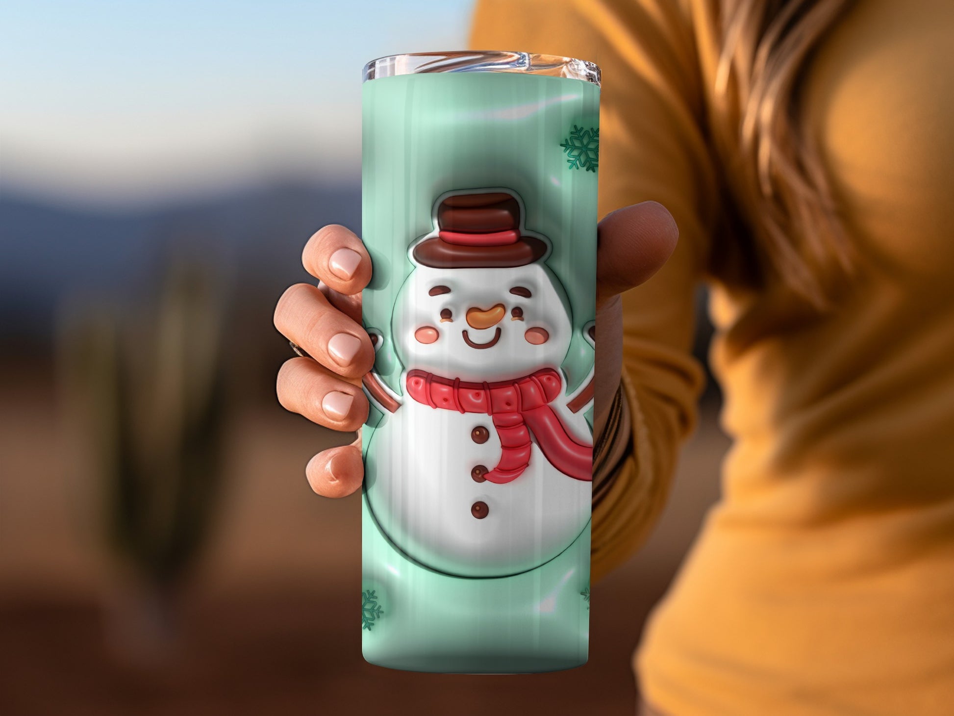 Cute Snowman Design Insulated Tumbler for Winter