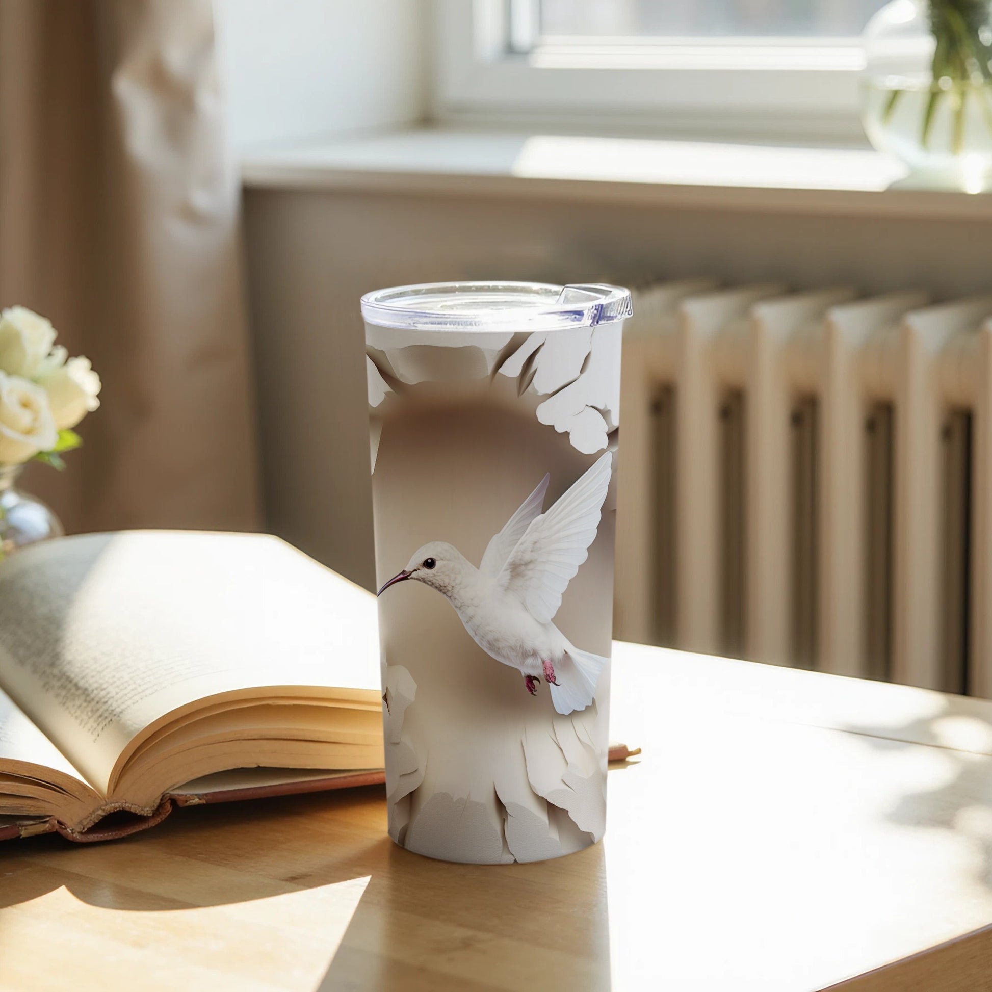 White Hummingbird Elegant Design Insulated Travel Tumbler product type