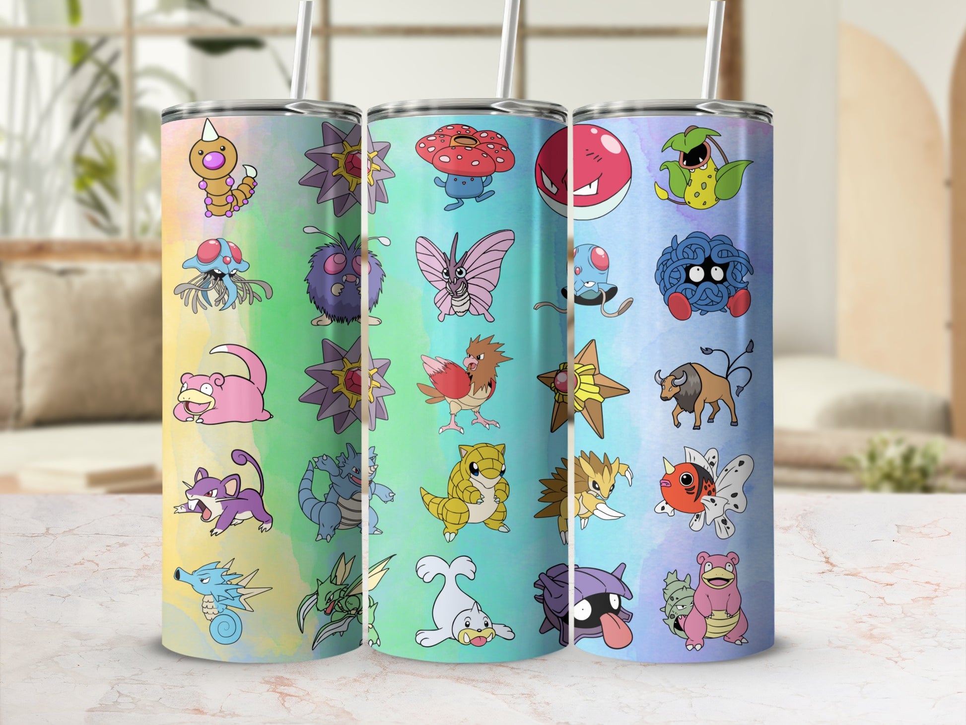 Colorful Cartoon Characters Design Tumbler Cup