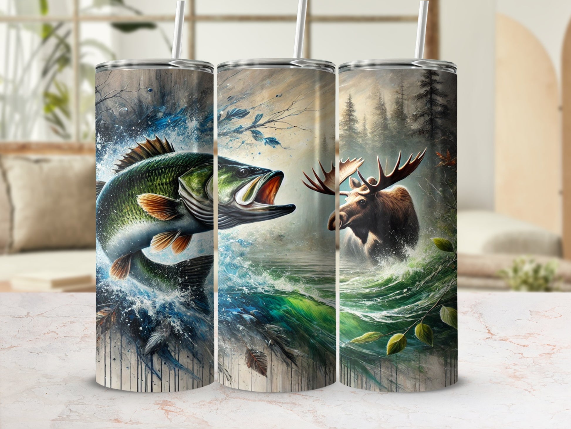 Nature Scene Printed Tumblers set of Three
