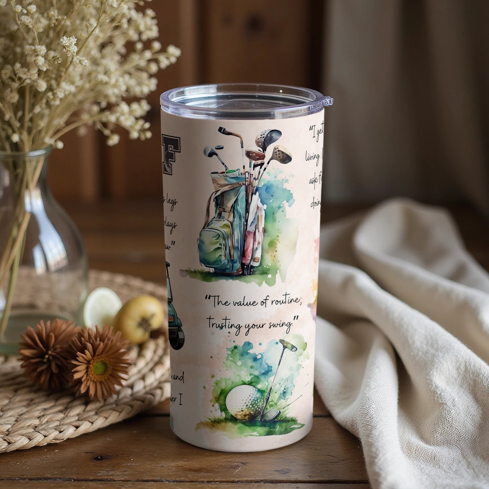 Inspiring Golf Themed Tumbler for Enthusiastic Golfers