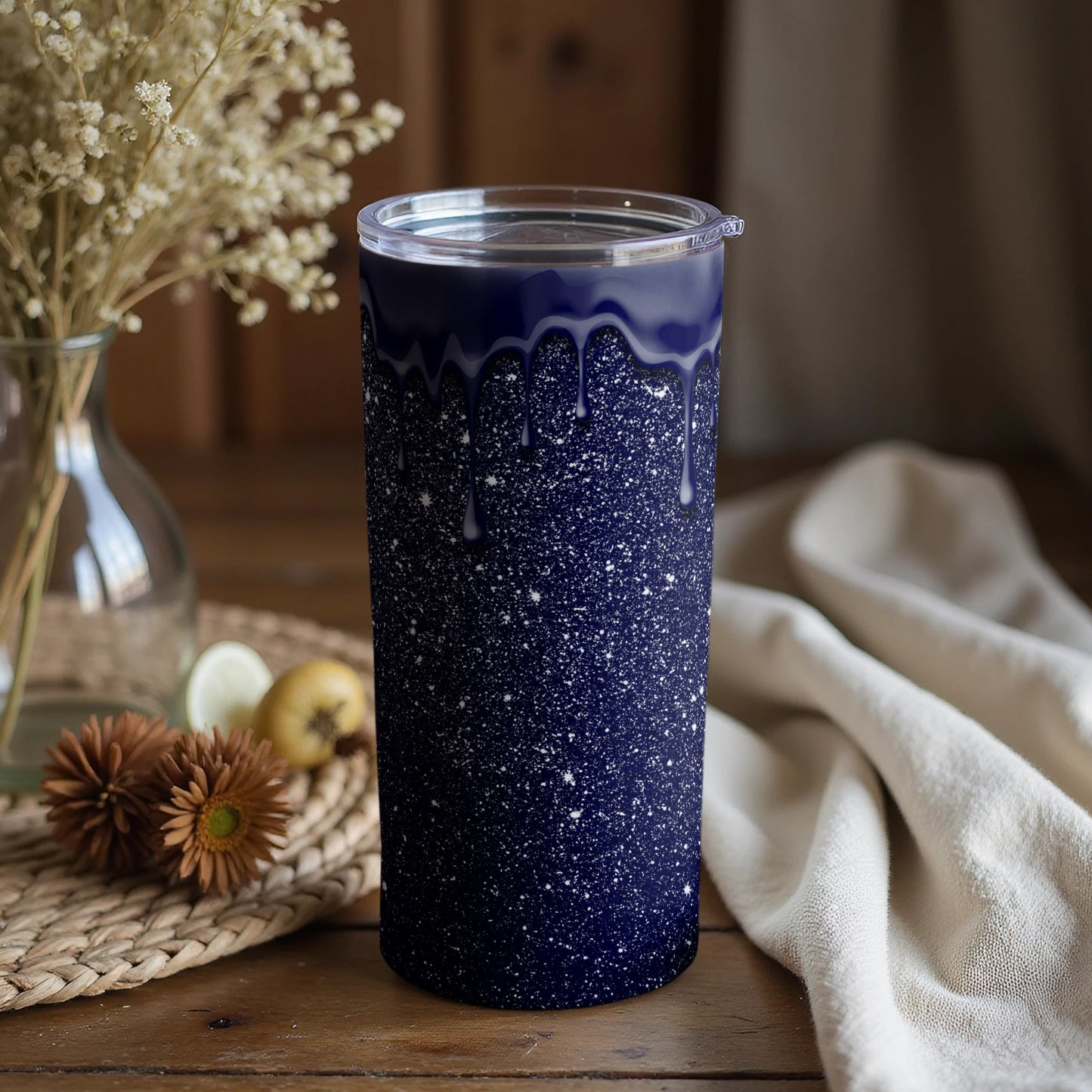 Starry Night Drip Design Insulated Tumbler