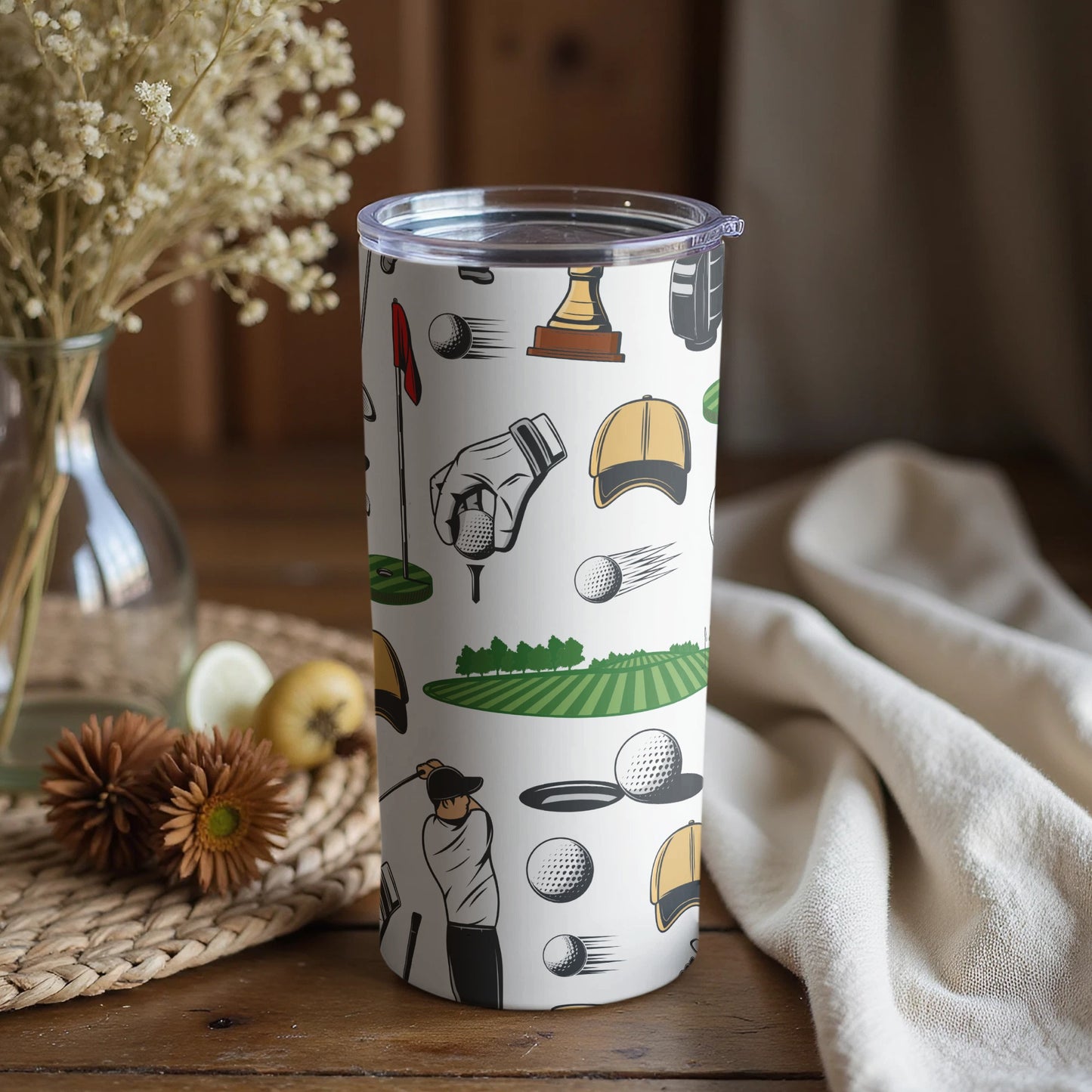 Golf Themed Insulated Tumbler for Sports Enthusiasts
