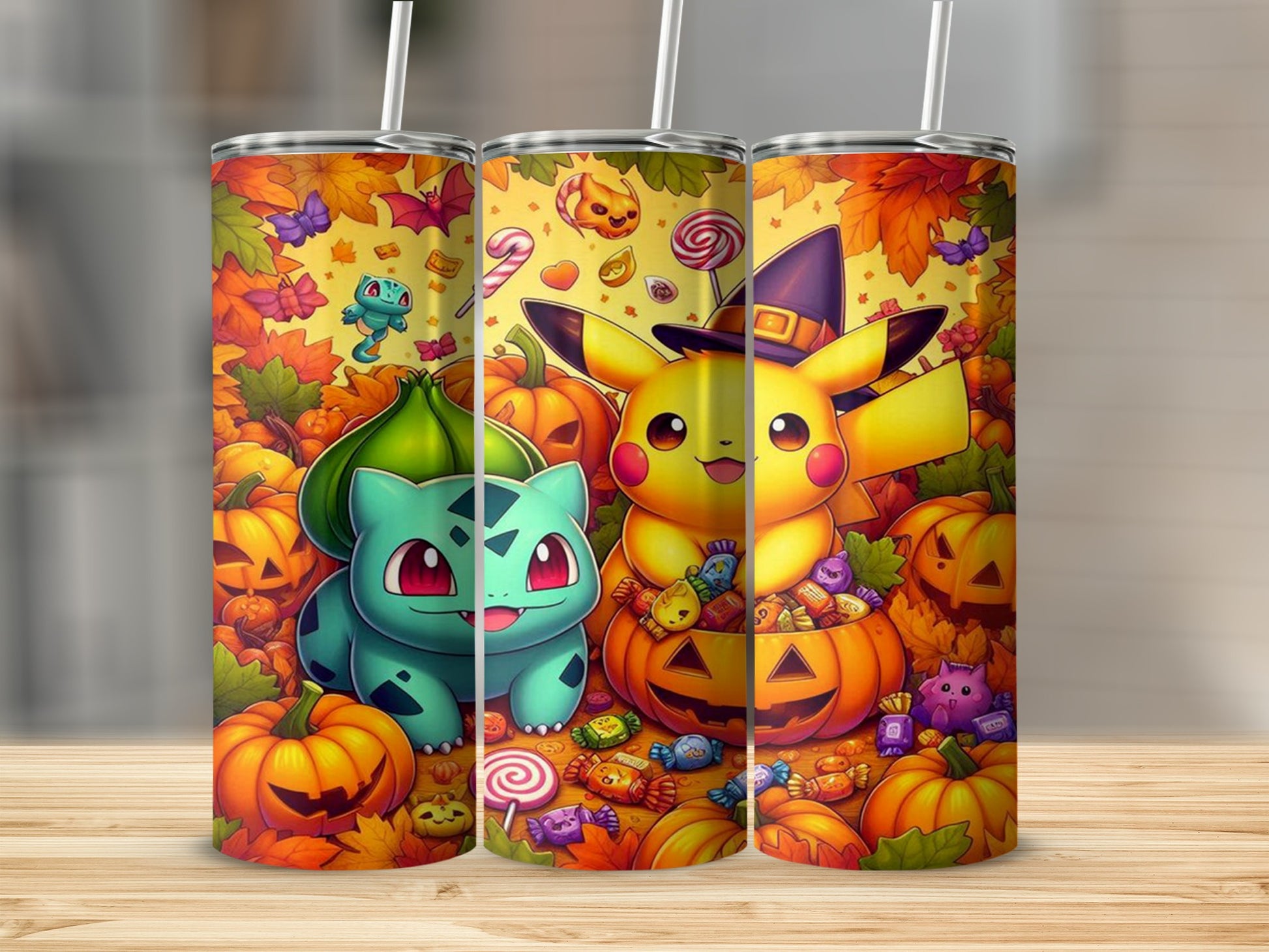Cute Halloween Pokemon Characters Tumbler Cup