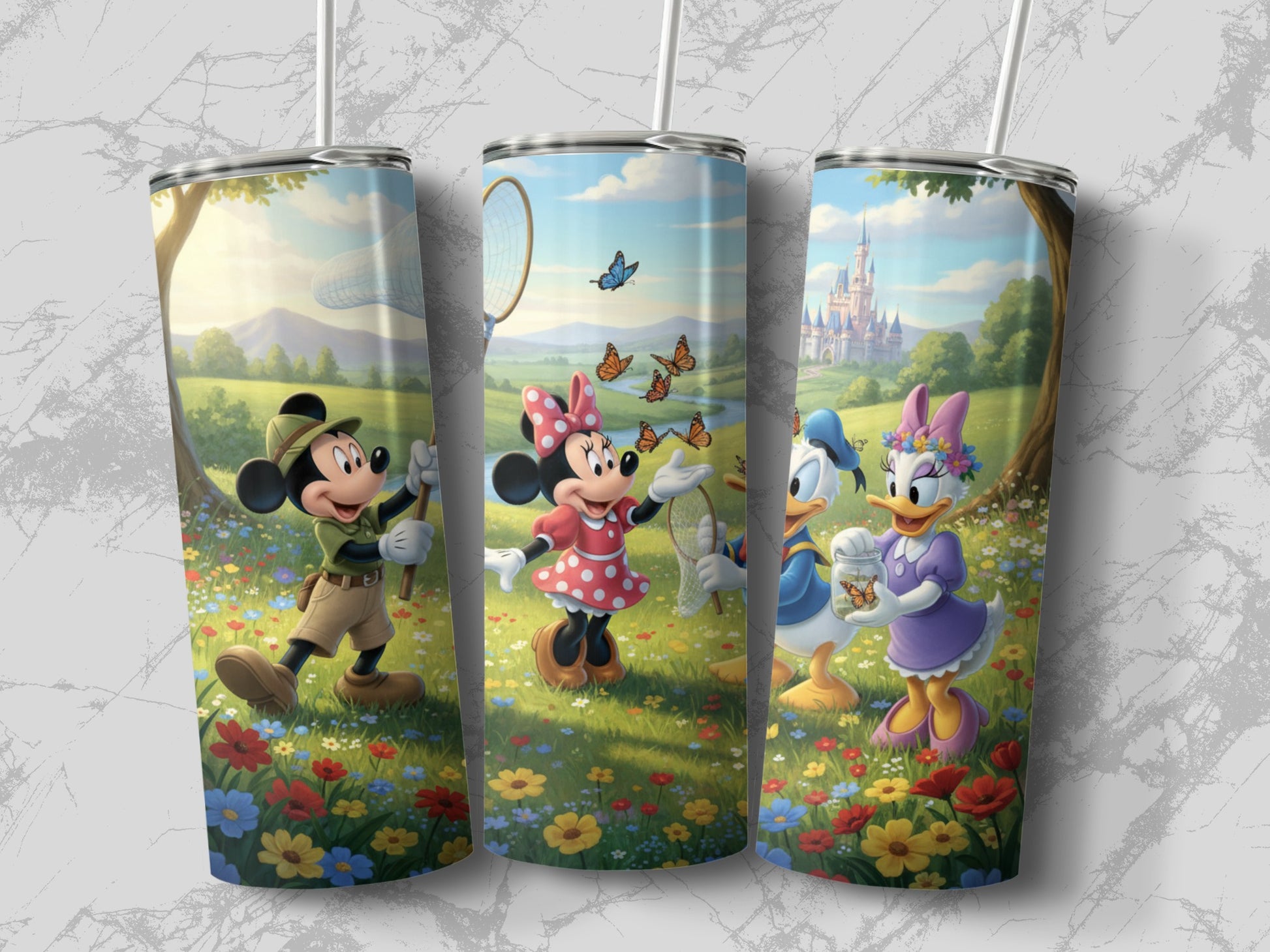 Adorable Character Theme Tall Tumbler Cup Set