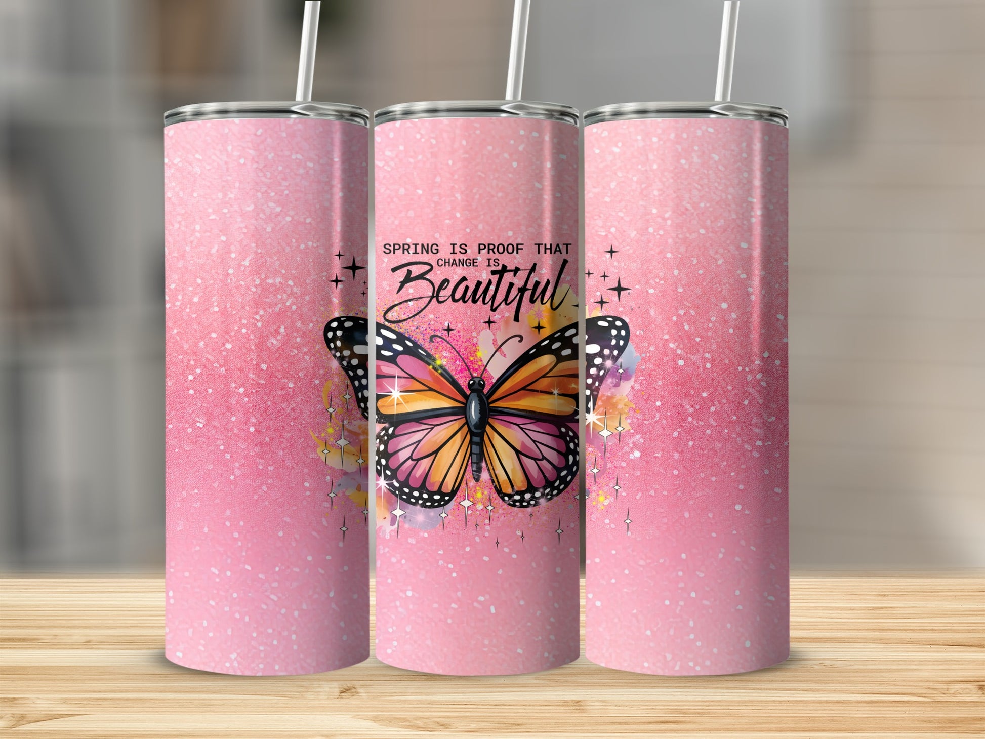 Spring Change Is Beautiful Butterfly Tumbler