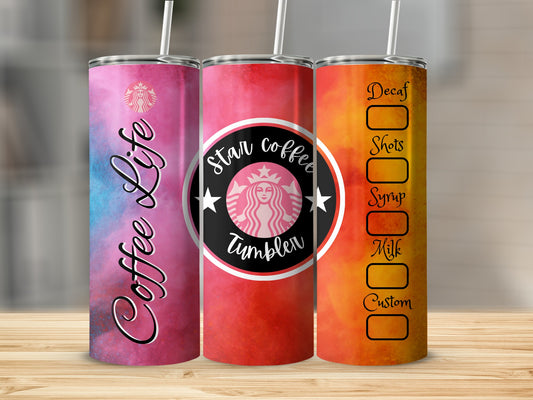 Colorful 'Star Coffee Tumbler' Design for Coffee Lovers