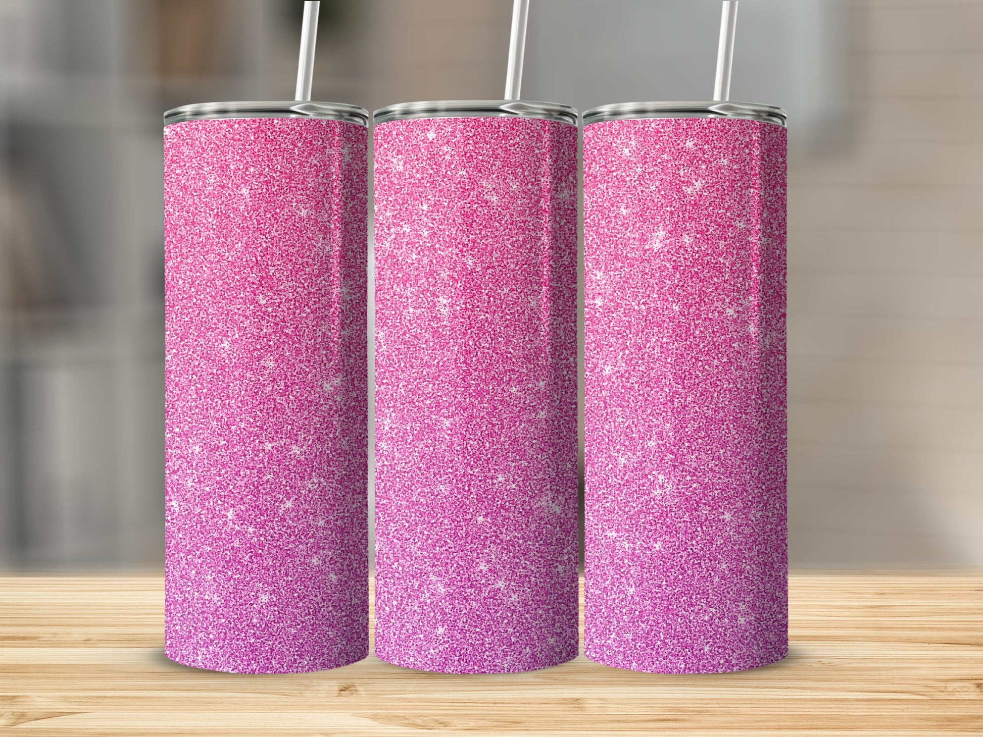 Sparkling Pink Glitter Tall Tumblers for Daily Use